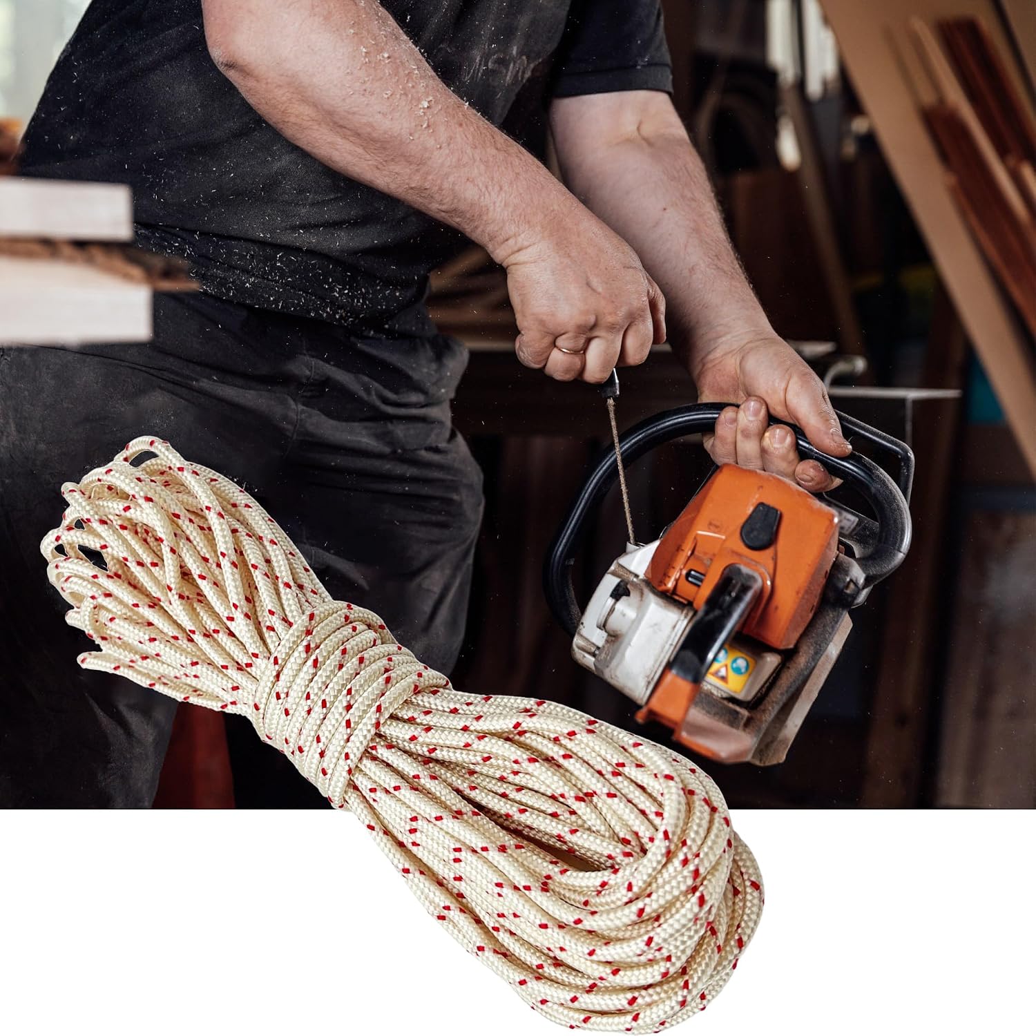 9/64"(3.5mm) Pull Cord Starter Rope 12-Meter Recoil String