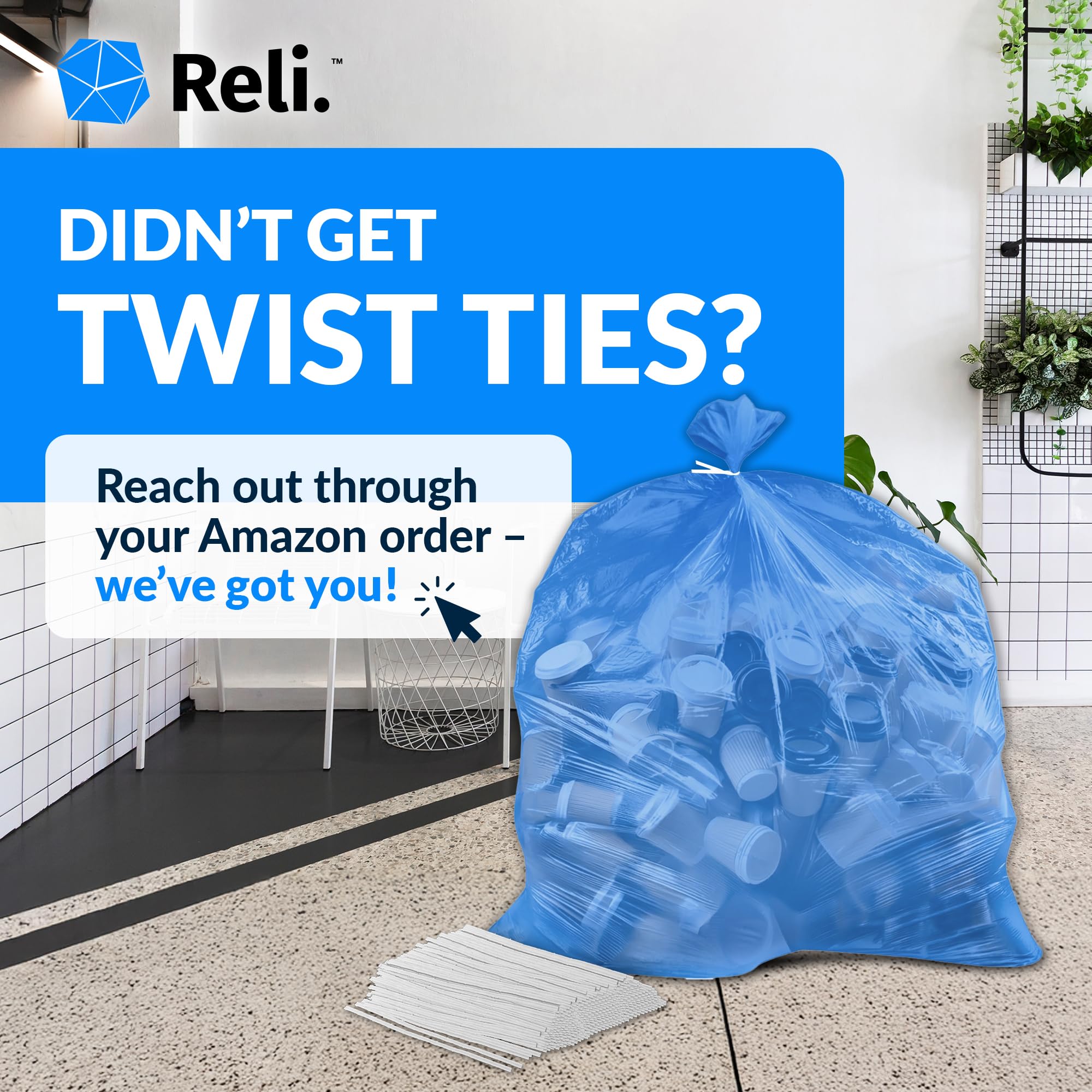 Reli. SuperValue - Bolsas de reciclaje de 40-45 galones | 100 unidades | Bolsas de basura azules