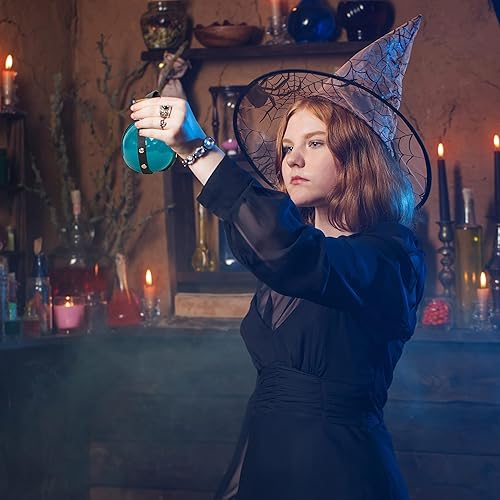 Miniatura 5 de Skeleteen Dark Magic - Botella de poción  Soporte de vidrio para pociones de mago negro con tapón de corcho y arnés de piel sintética con lazo para