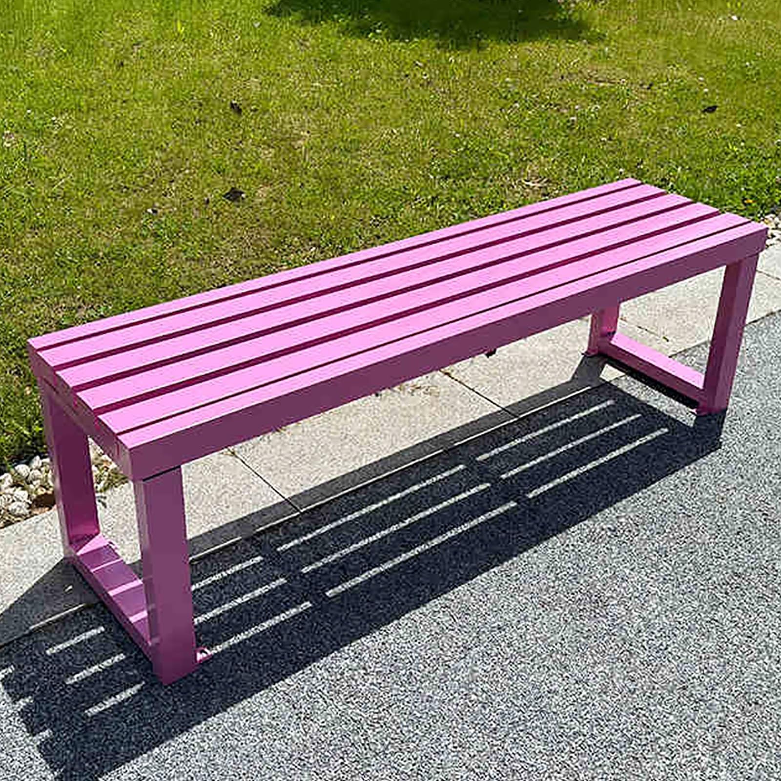 Banco de parque de metal resistente a la intemperie, asiento pequeño de 79 pulgadas para exteriores, patio, escuela y Ln, capacidad de 800 libras, ideal para parejas y jardines
