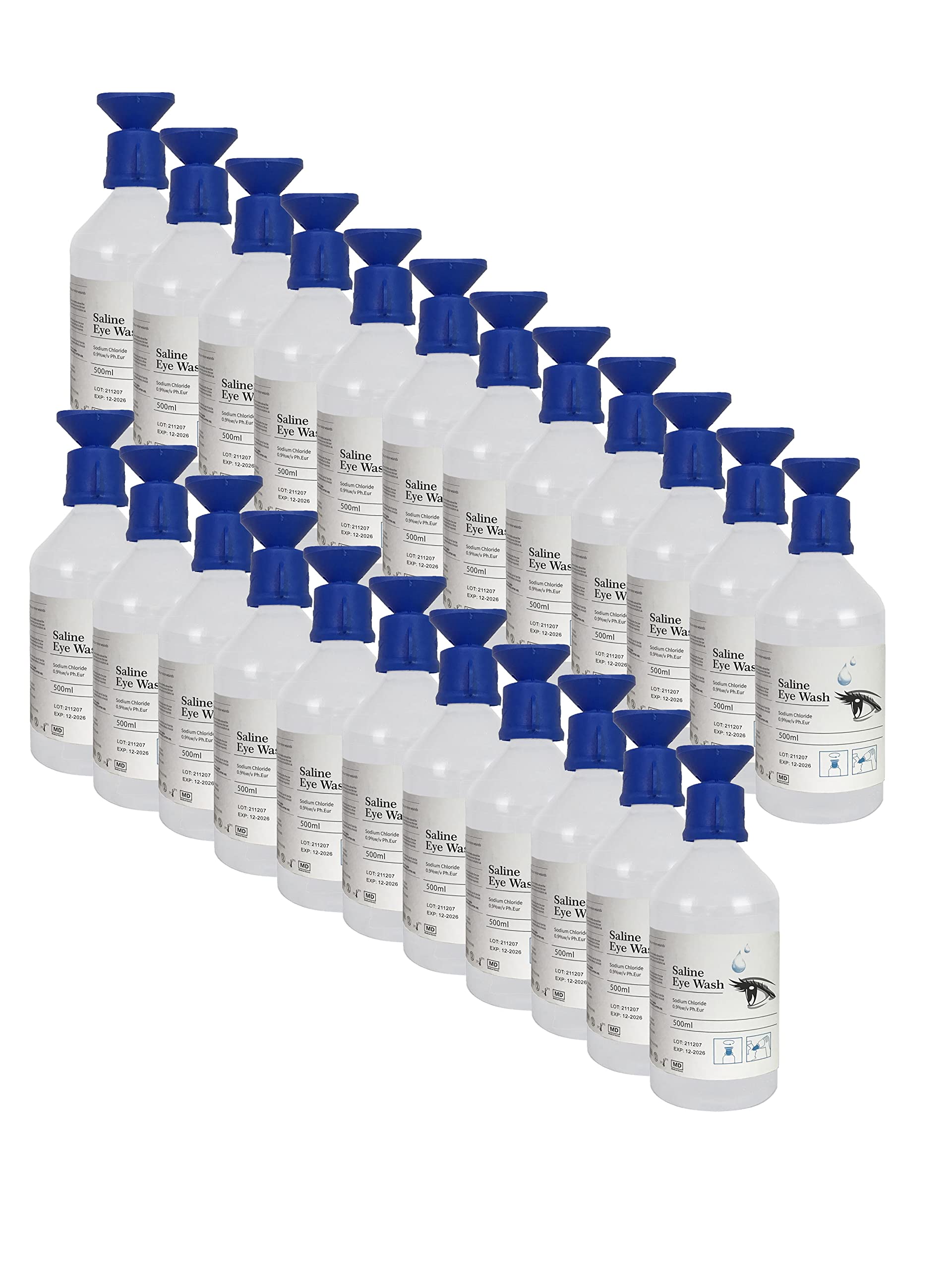 Buy Eye Wash Bottle Sterile Saline Solution 0.9, 500ml (Pack of 21
