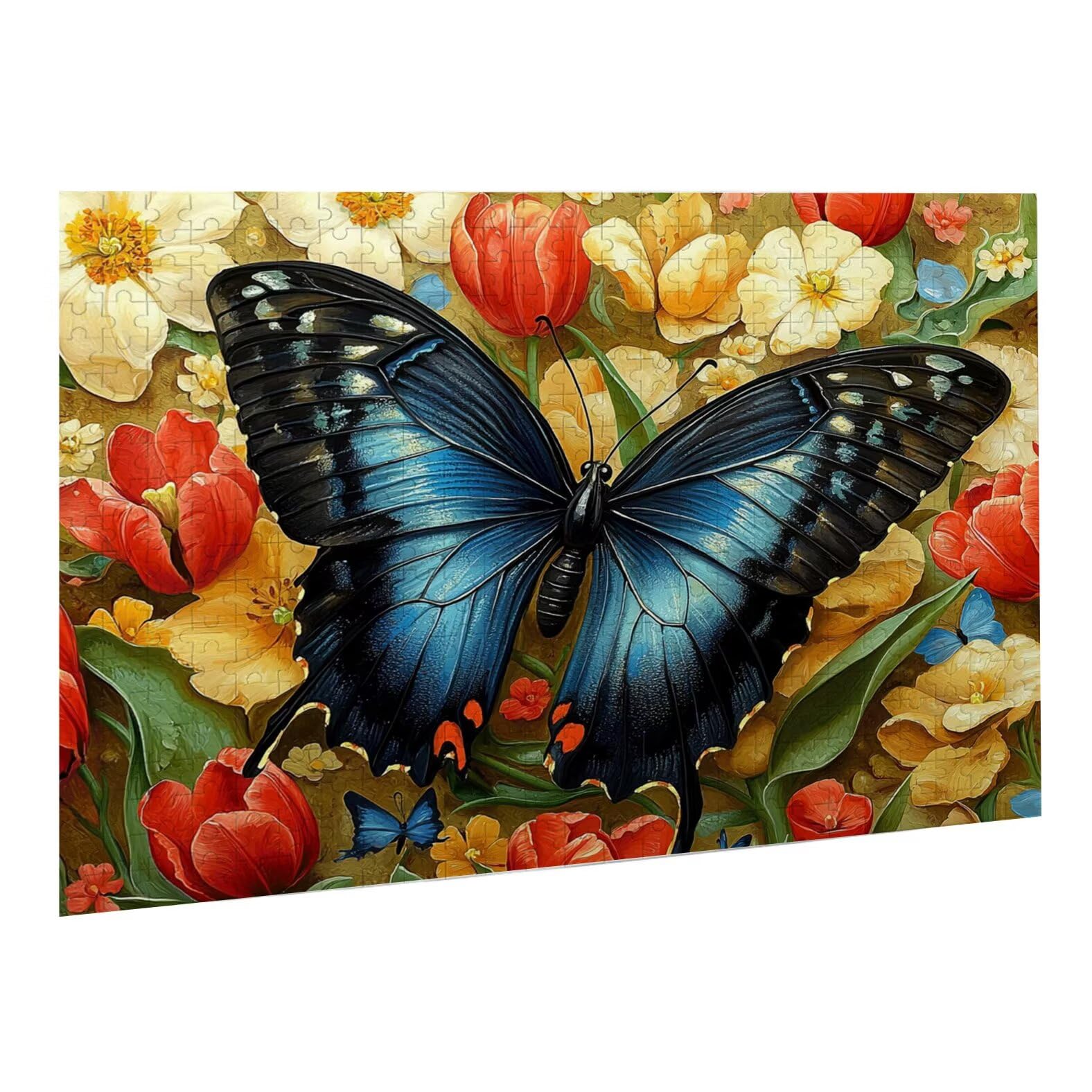 Puzzle dla dorosłych, 3000 sztuk, trudne drewniane puzzle, gra, gra logiczna, gra ręczna, dekoracja rodzinna, kreatywna rozrywka, prezent 81 x 122 cm motyl kwiaty 1 K0F-264