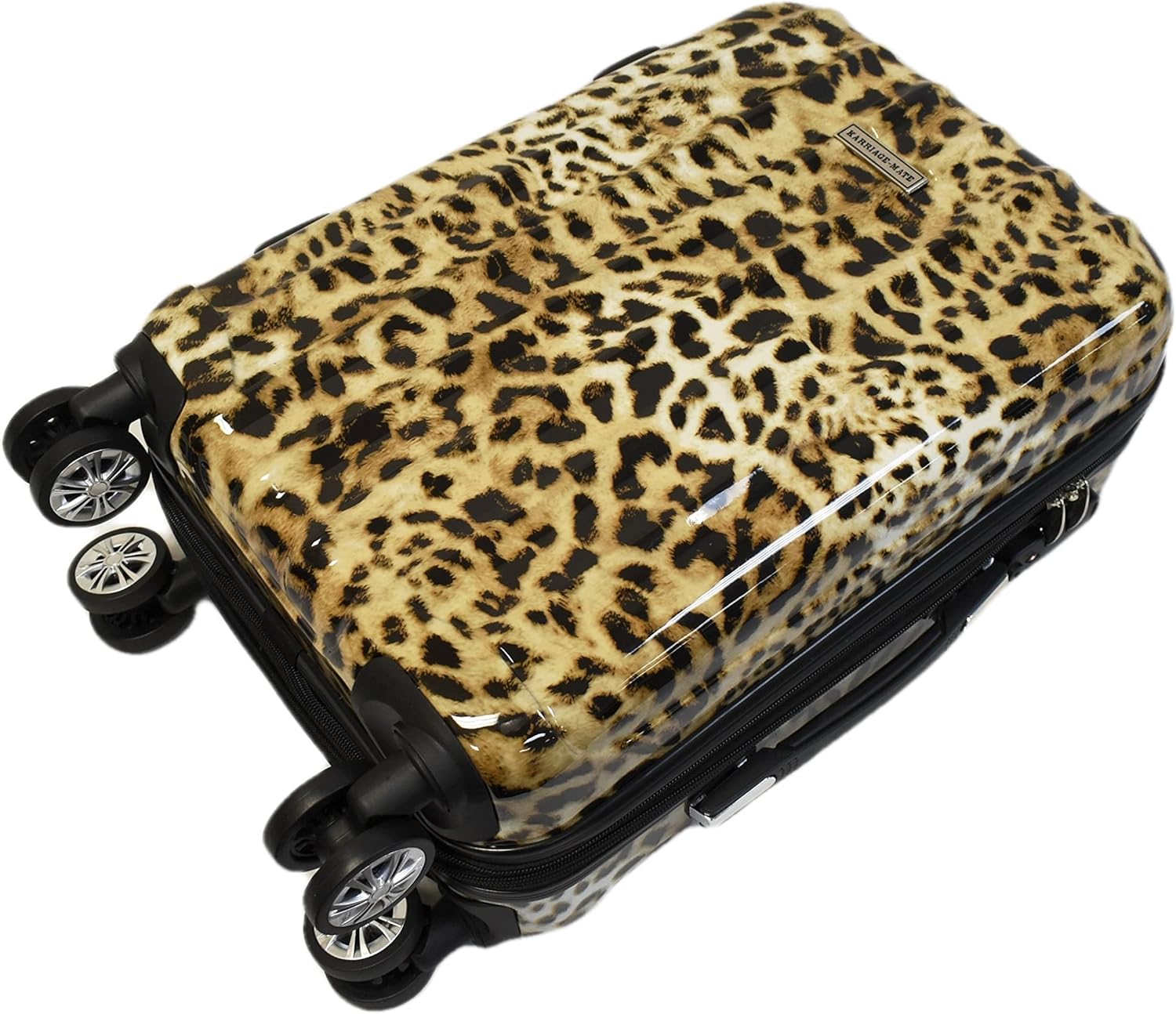 review Karriage-Mate Hardside Expandable Luggage with Spinner Wheels, TSA Lock (Leopard)