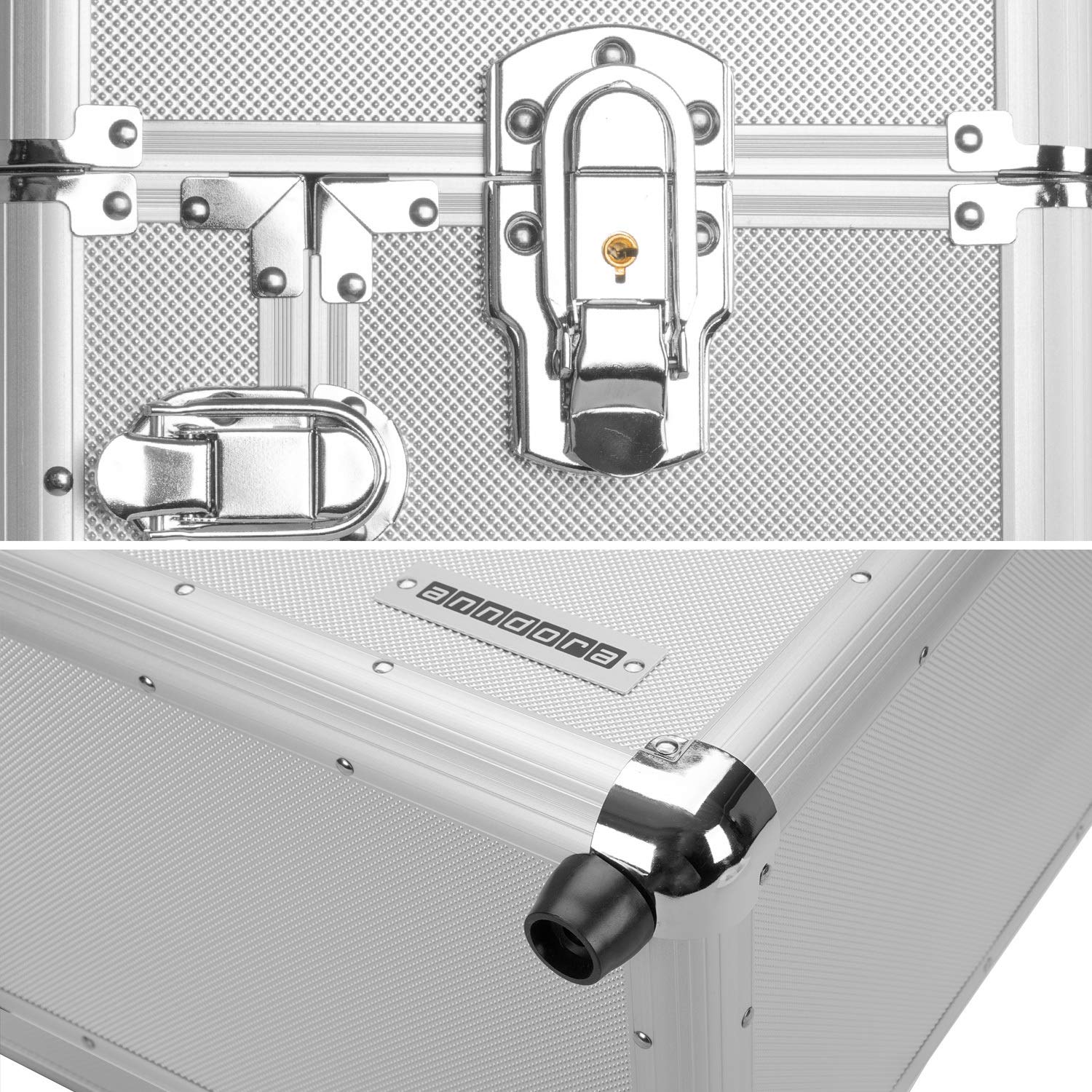 anndora 2 Rad Werkzeug Trolley 60 Liter Werkzeugkoffer silber
