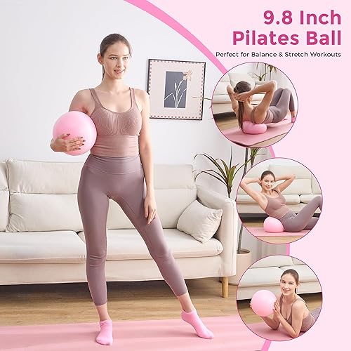 Miniatura 4 de Kit de pilates para el hogar, juego de equipo de pilates, mejor kit de yoga y pilates esenciales para mujeres con anillo de pilates mágico de 13 11