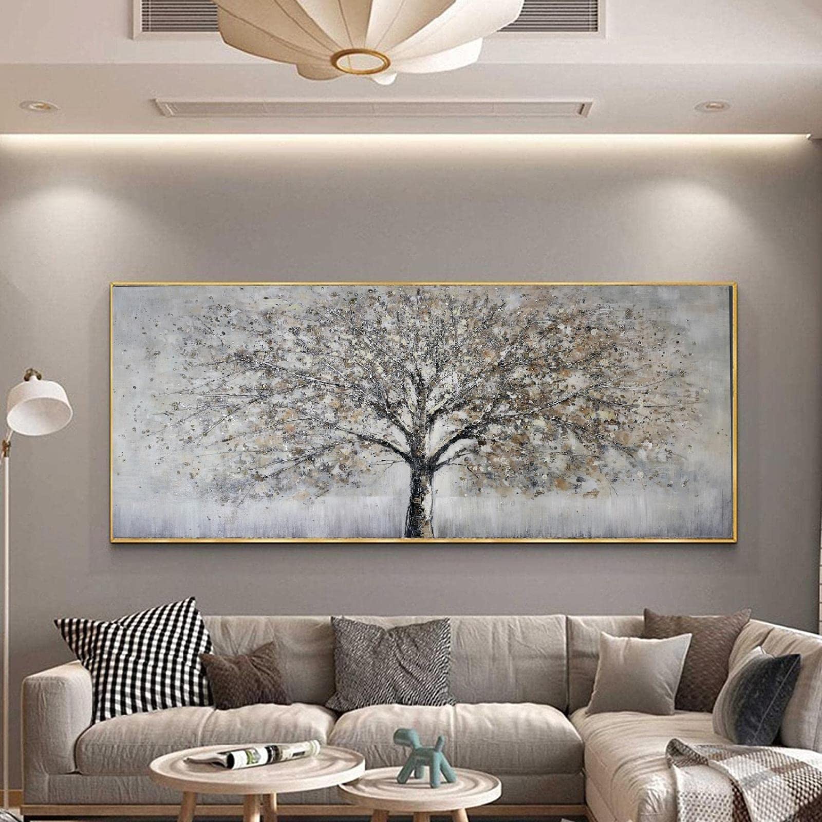 Cuadro Decorativo Árbol De La Vida 73x146 Cm - Lienzo Naturaleza, Para Salón, Dormitorio O Pasillo