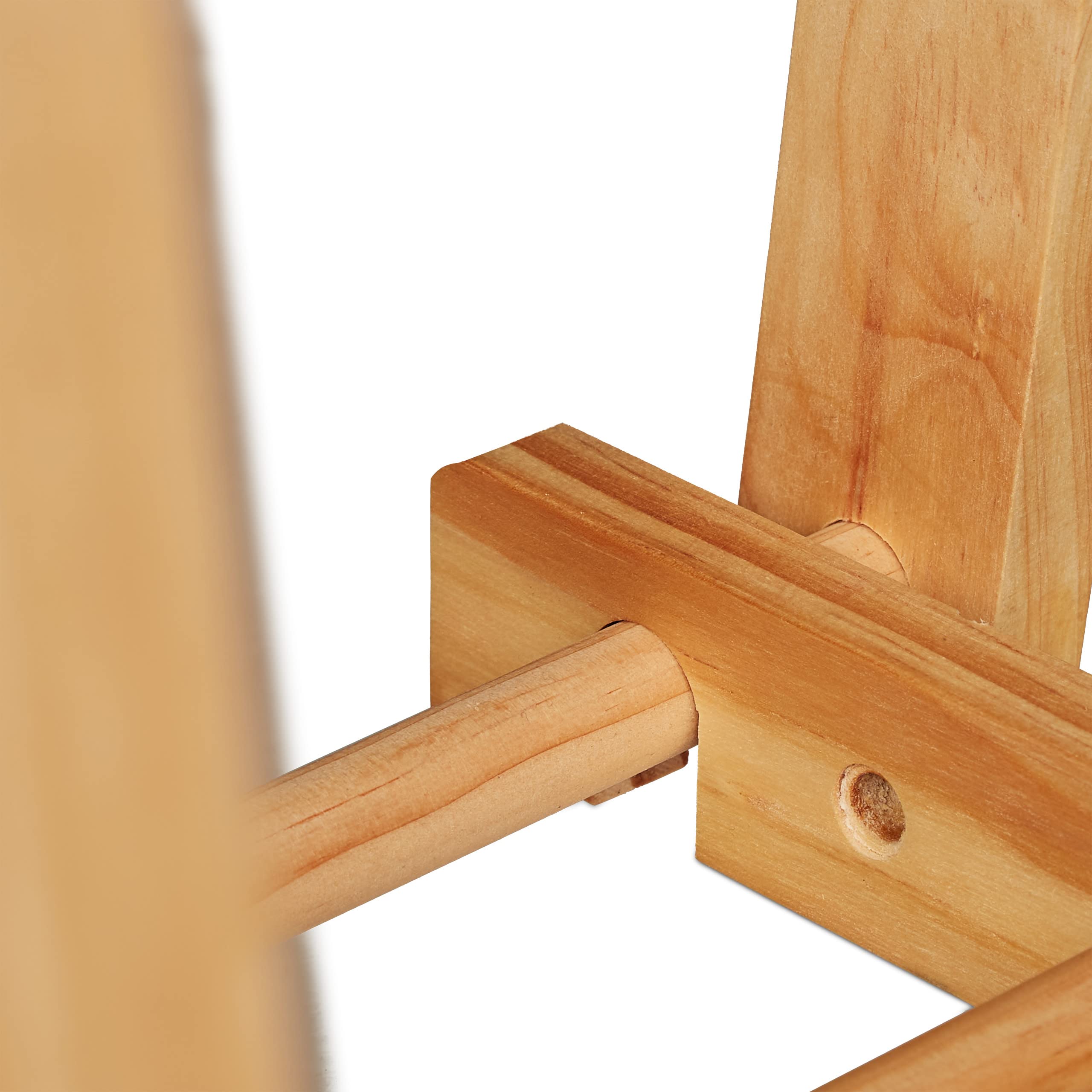 Relaxdays Burro de Ropa con Zapatero, Colgador de Ropa, Autónomo, Guardarropa, 153x87,5x45 cm Aprox., Madera, Natural