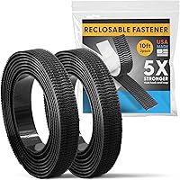 Vista 1 de Fuerza industrial, paquete de 2 cintas adhesivas negras de 10 pies para interiores y exteriores, cierre autoacoplable compatible con 3M SJ3550