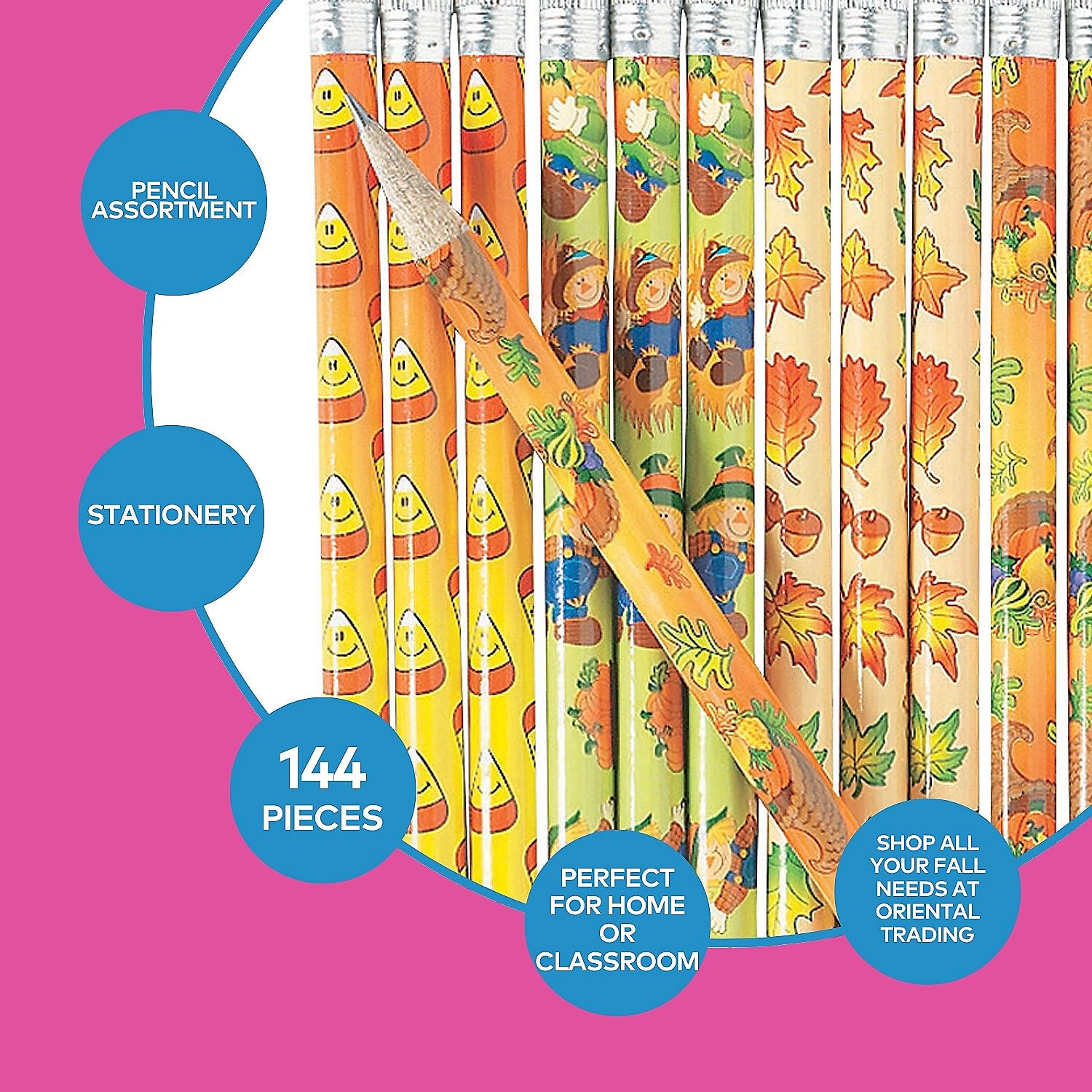 Amazon.com: Fun Express Fall Pencil Assortment (144 Bulk Pencil