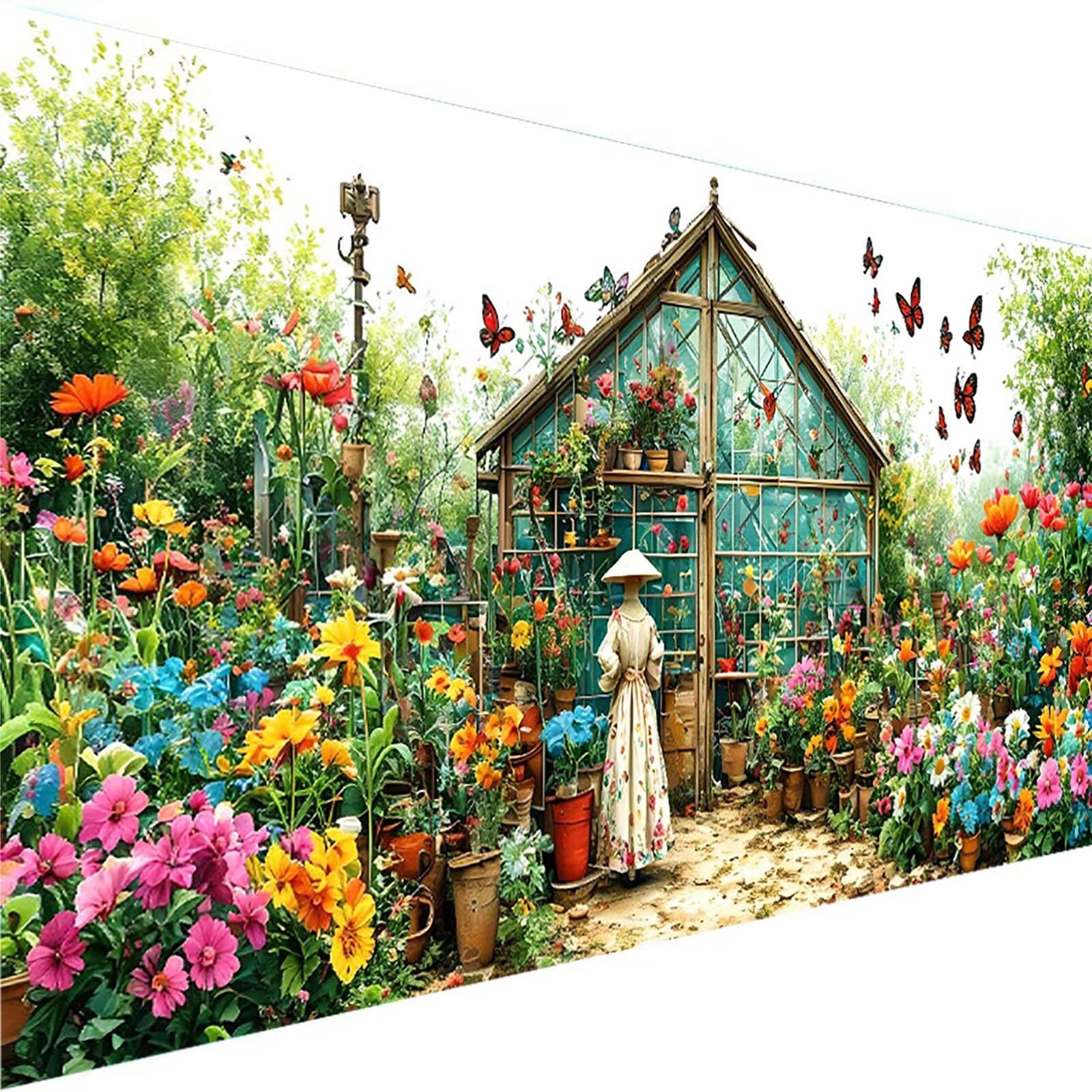 Dipingere con i Numeri per Bambini e Adulti Principianti, Kit Regalo da Disegno per Bambini e Bambine, Dipingere con i Numeri Giardino per Bambini 6+ Anni - 40x80cm - Senza Cornice - Farfalla 6-D