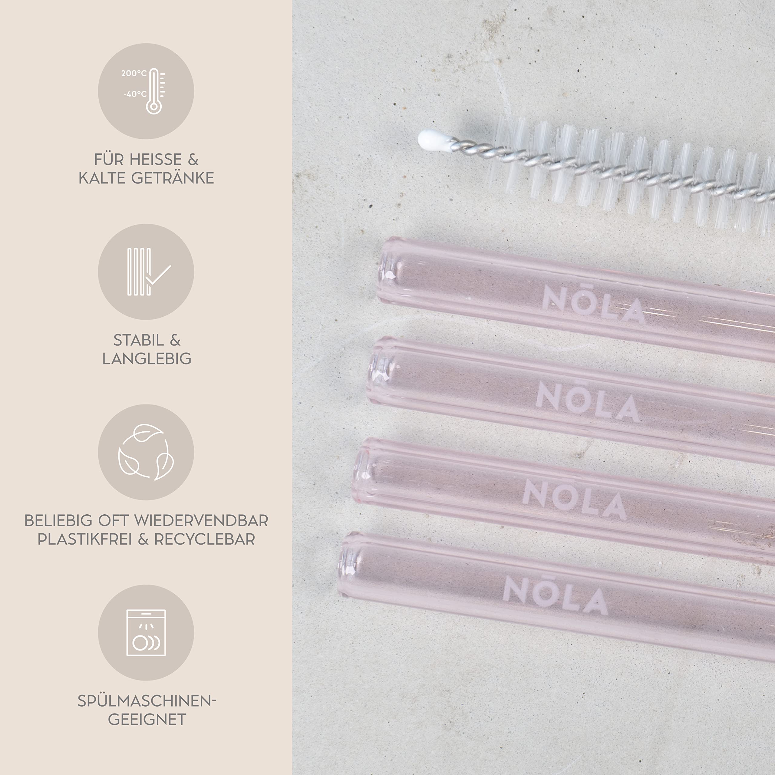 Ensemble De 6 Pailles Réutilisables En Verre | Linen Chest