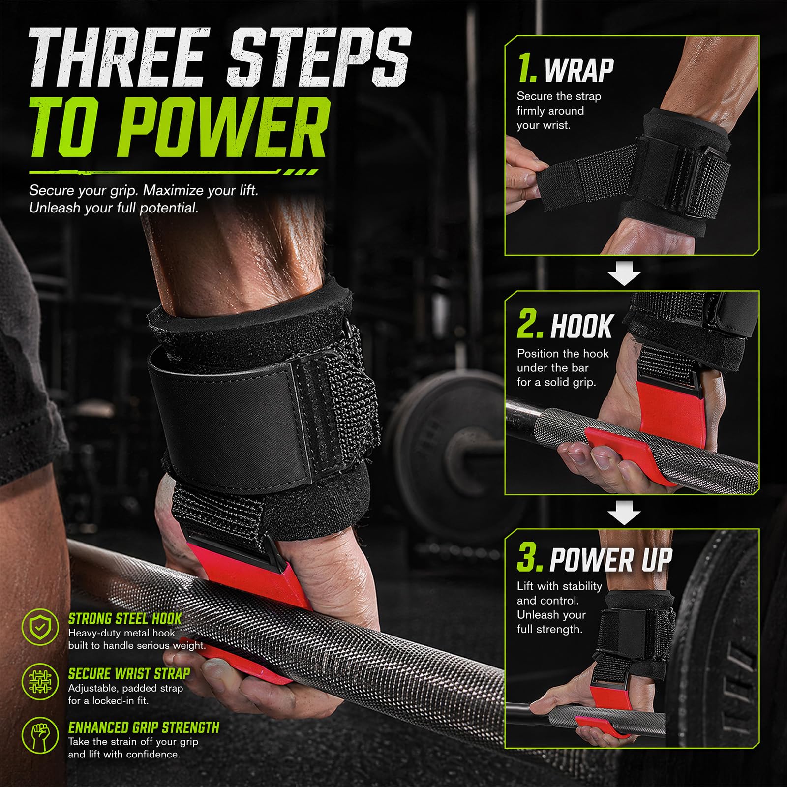 Ganci per sollevamento pesi, per sollevamento pesi, sollevamento pesi, per uomini e donne, supporto per sollevamento pesi, sollevamento pesi e bodybuilding