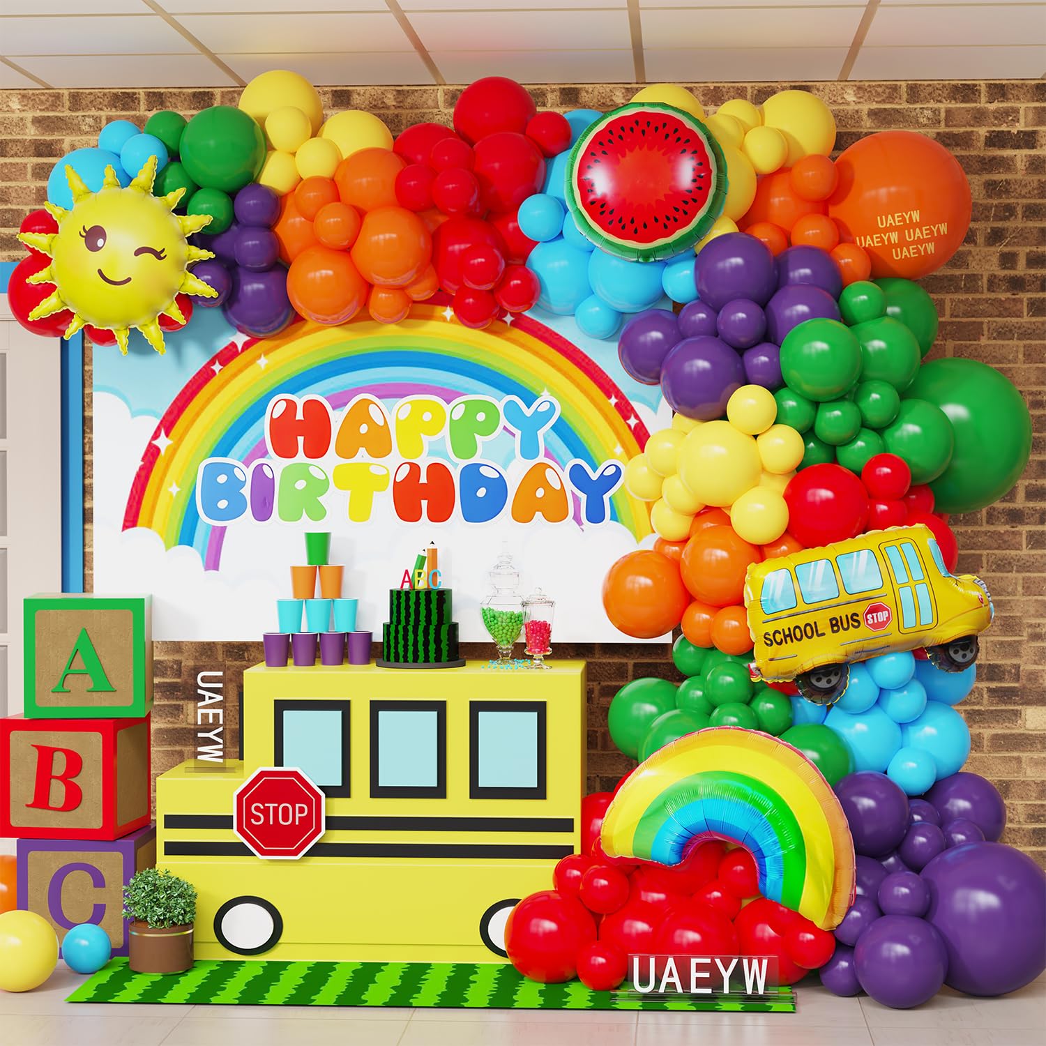 Rainbow Balloon Arch Garland Kit, 159pcs