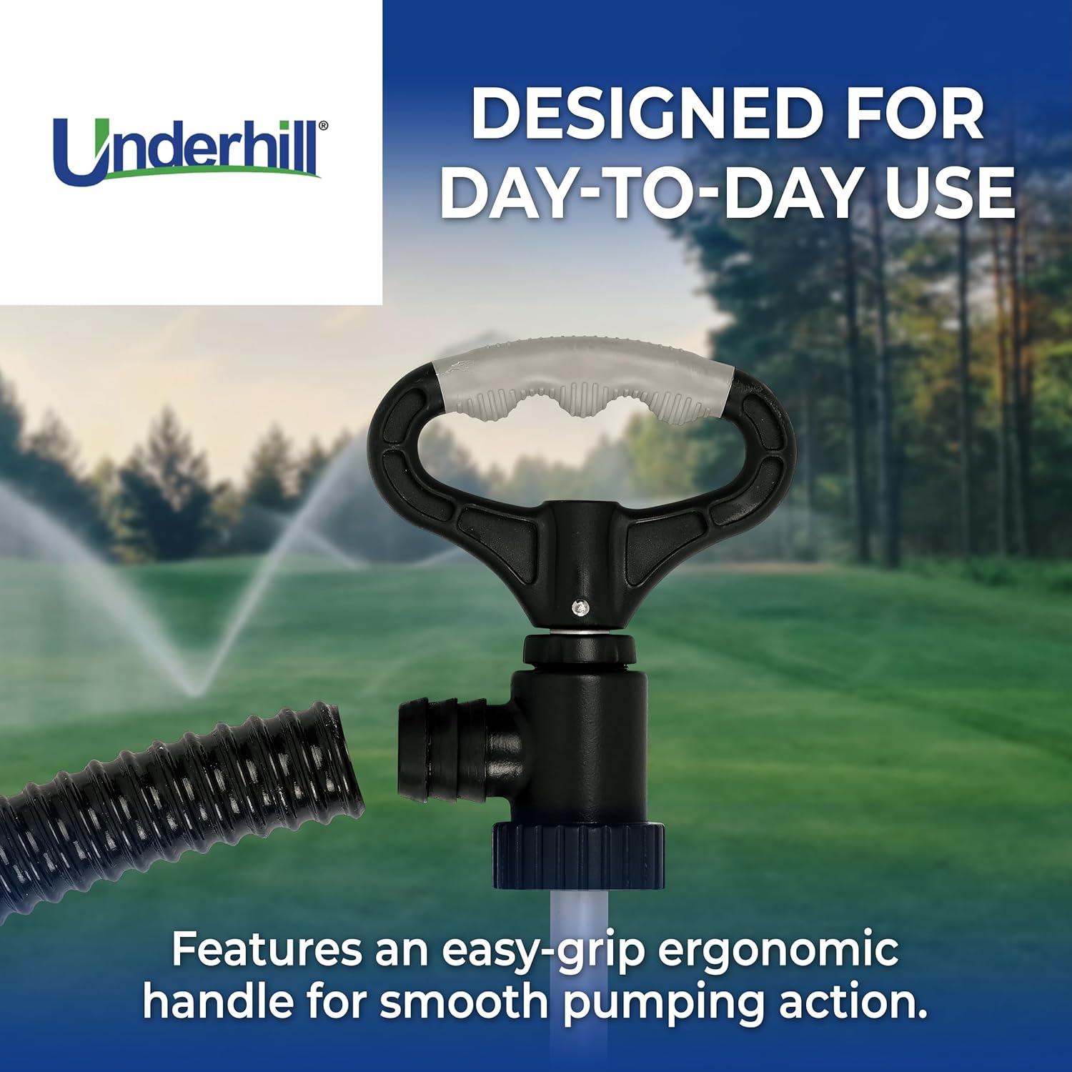 Underhill Big Gulp Pro Siphon Suction Water Pump 36 Inch Length with 72 Inch Outlet Hose, For Fluid Transfer, Water Removal, A-G3672CK