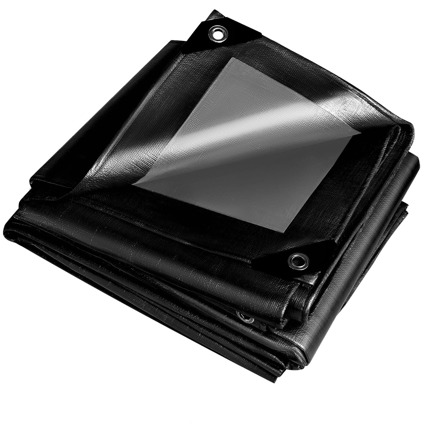 Black Large Tarpaulin waterproof heavy duty 260 g/m²,Reinforced Eyelets,Weatherproof Snow Dust UV,for Groundsheet Camping Garden Furniture Pool Building Site Caravan Boat Tarp Cover (2m x 3m) — image 1
