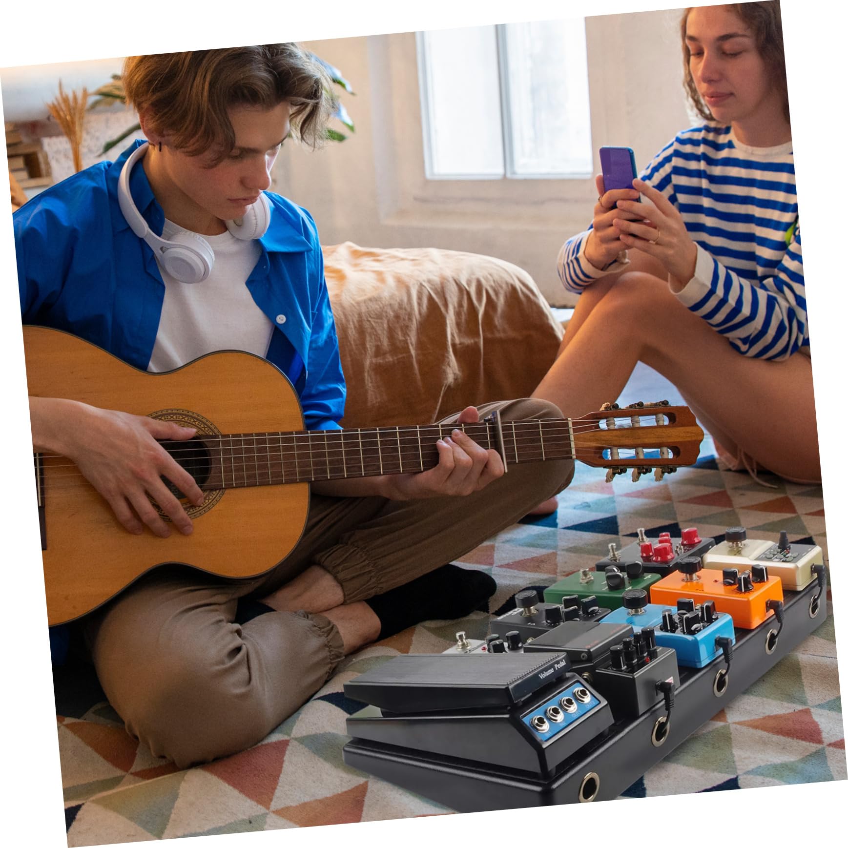 BESPORTBLE Effektboard Für Gitarre Mit Ständer Und Netzteil Pedalhalterung Und Tasche Gitarreneffektzubehör Für Transport Und Aufbewahrung