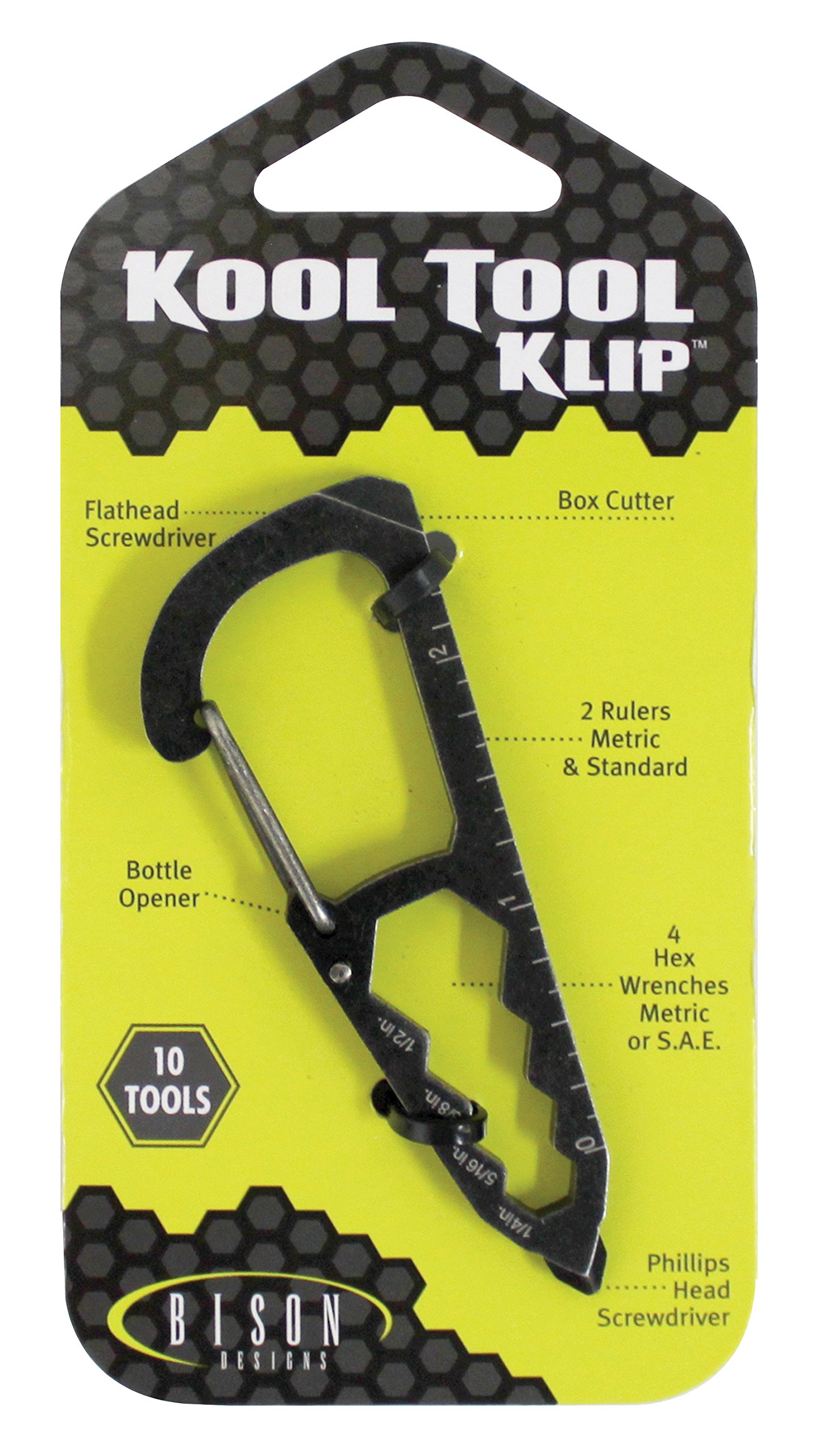 Bison Designs Kool Tool Klip SAE Standard Keychain (10-Piece), Grey