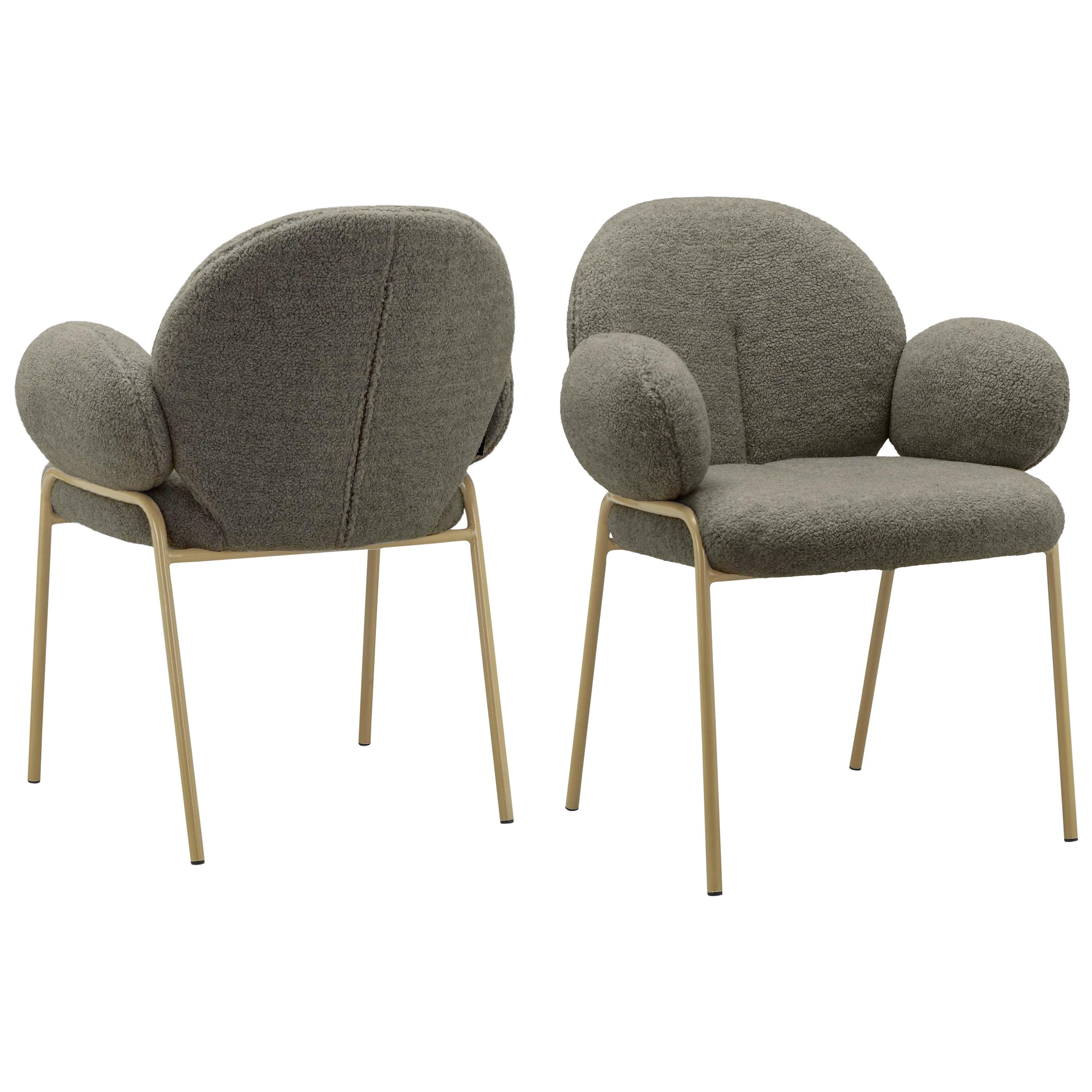 Dorel Home Dining Chair Set Of 2 In Teddy Fabric Dark Mink from B&Q