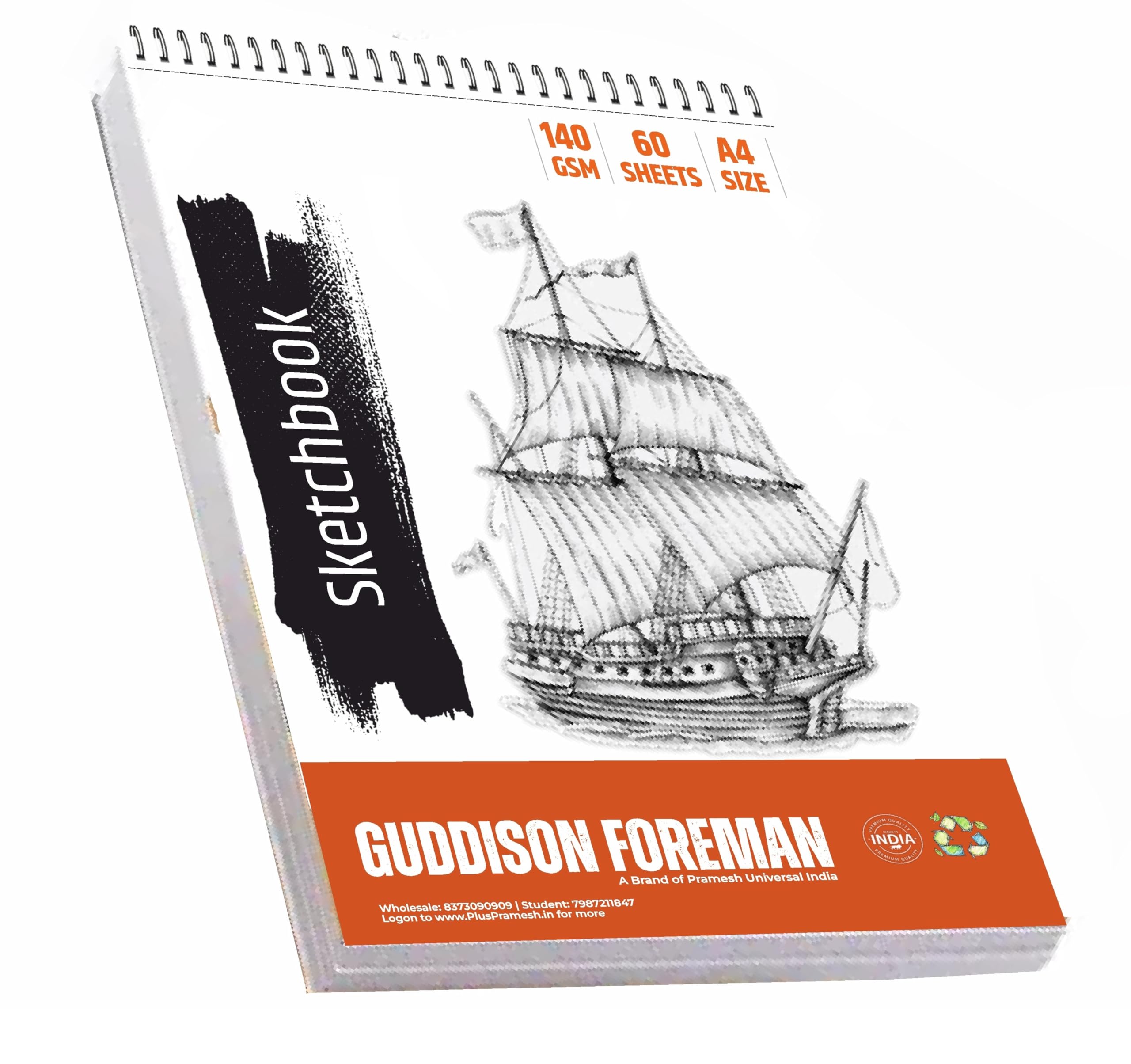 A4 Drawing Book/Sketchbook | 60 Sheets (120 Pages) | Hardcover at