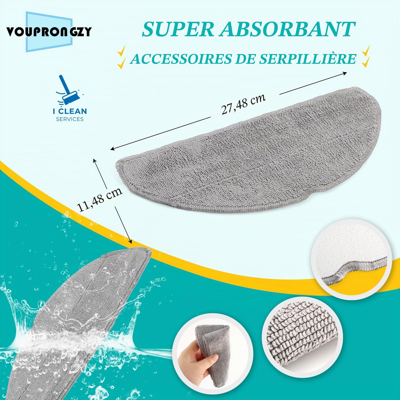 VOUPRONGZY12 Pièces Kit D'accessoires pour Tapo RV30 Max Plus/Tapo RV20 Max Plus Aspirateur Robot avec 8 RVA202 Sacs à Poussière, 4 RVA301 Chiffon de Nettoyage Bag xx