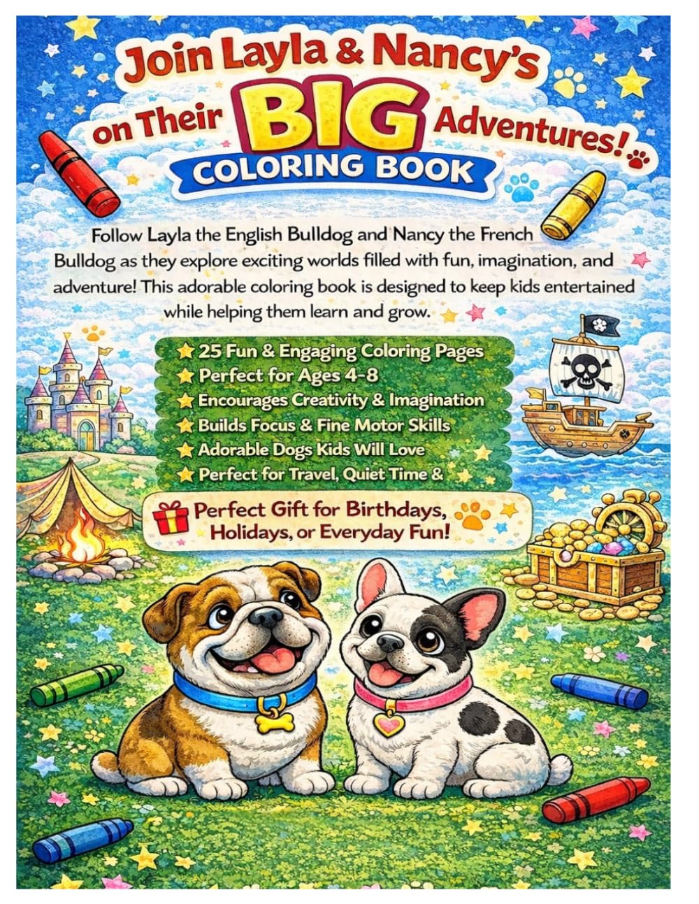 Layla & Nancy's Big Adventures Coloring Book: Fun and Easy Coloring Pages for Kids Ages 4-8