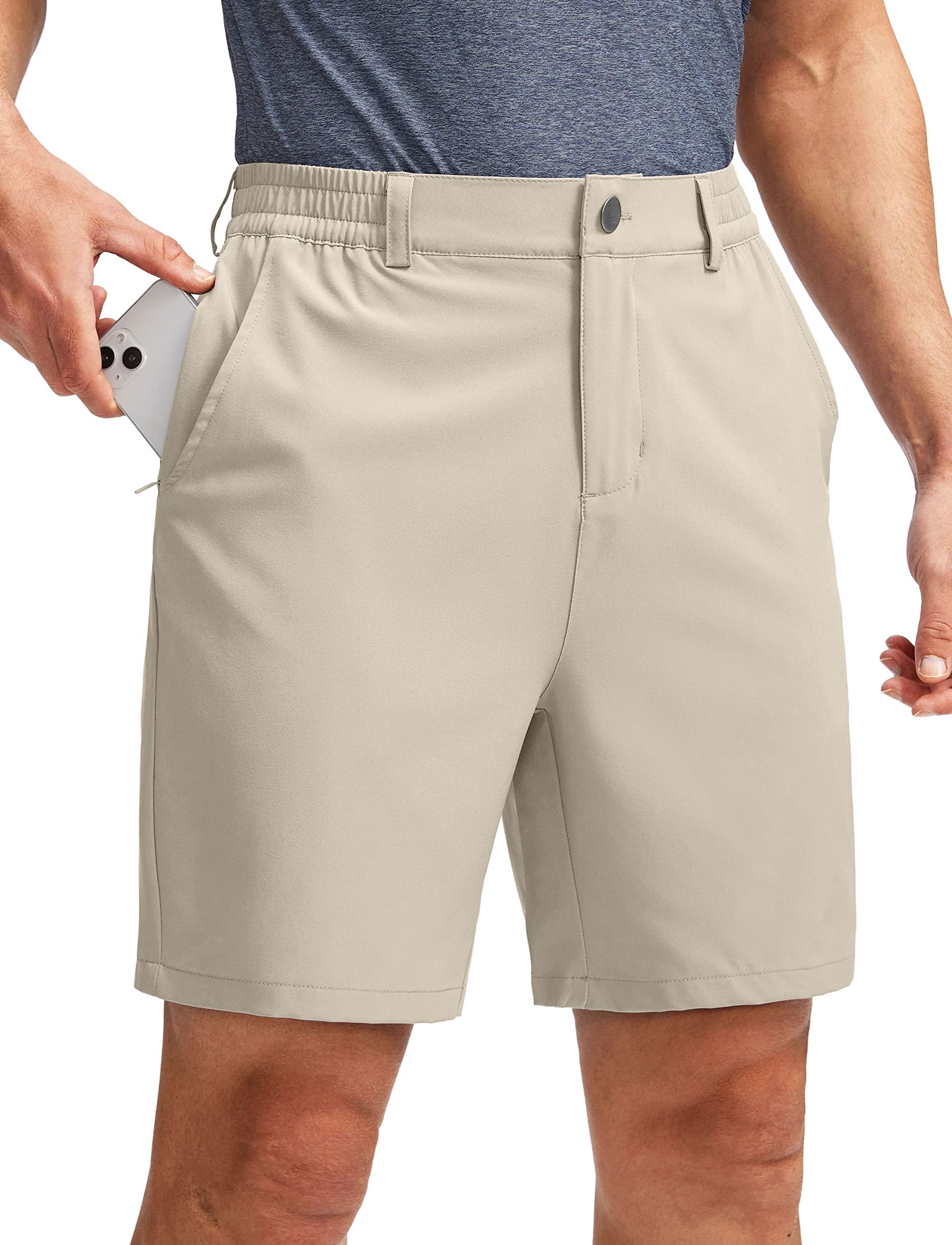 SoothfeelMen's Golf Shorts with 5 Pockets 7 Inch Stretch Lightweight Quick Dry Hiking Casual Work Dress Shorts for Men