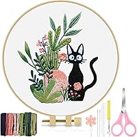 Vista 16 de TINDTOP Kit de Bordado para Principiantes Adultos, Kit de Bordado de Pájaros para Principiantes, Incluye Tela de Bordado Aros Hilos para Amantes