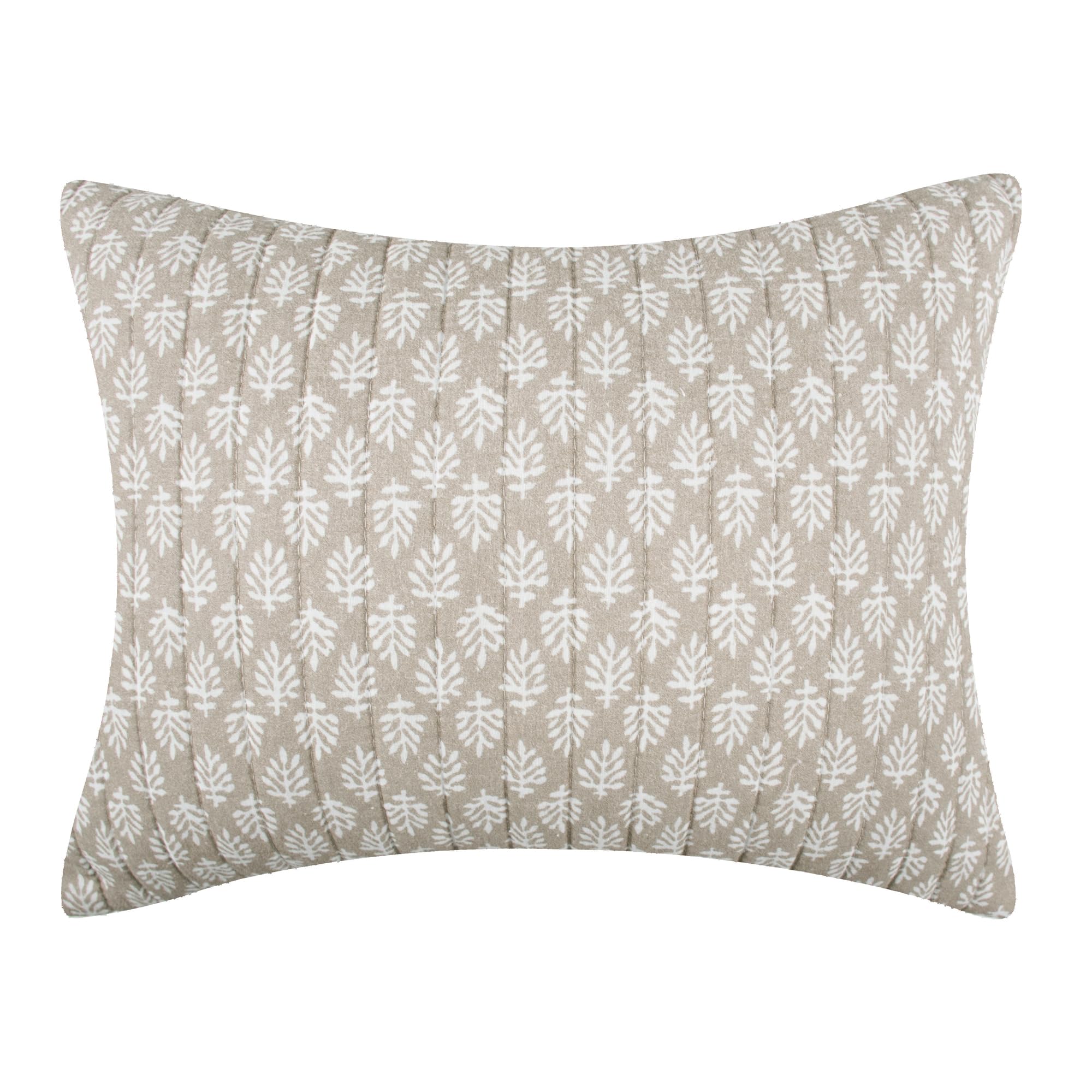 Coussin de décoration feuilles Levtex Home taupe et bordeaux 30x61 cm