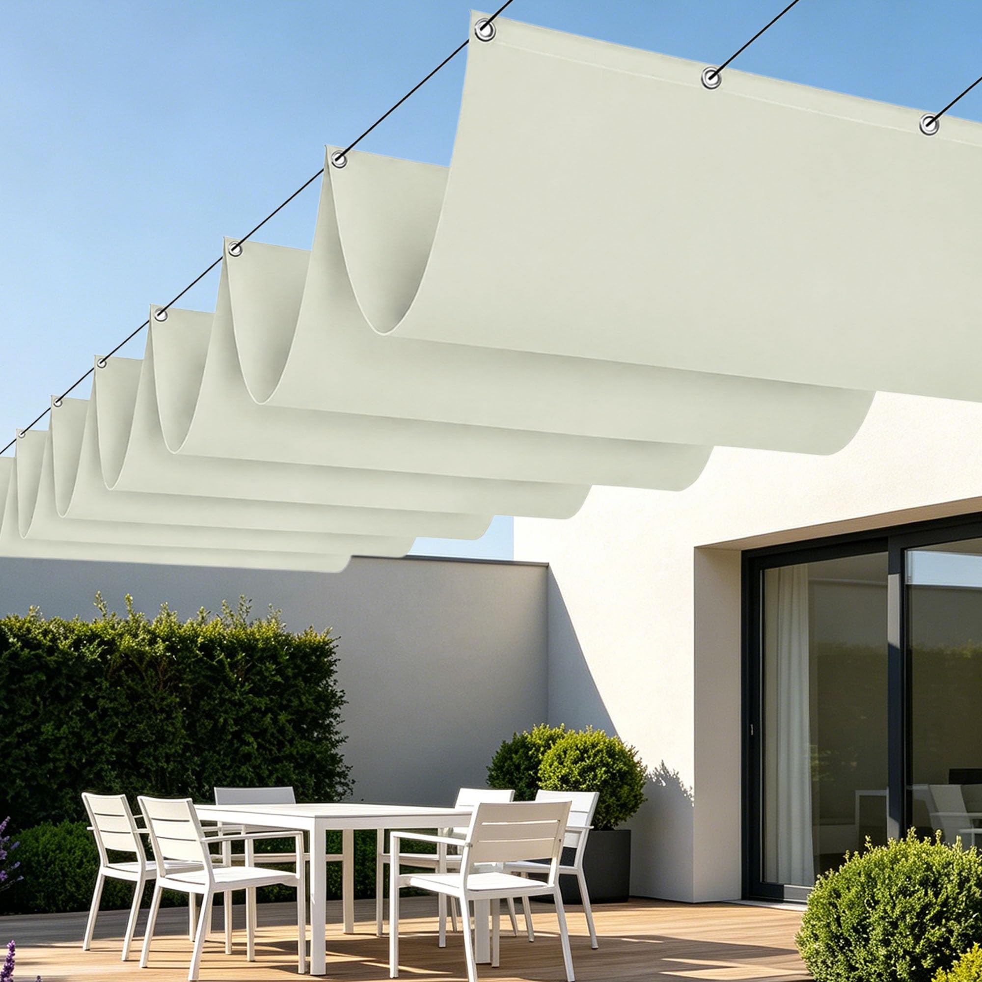 Toile rétractable vagues 2x2m de haute qualité pour un jardin chic