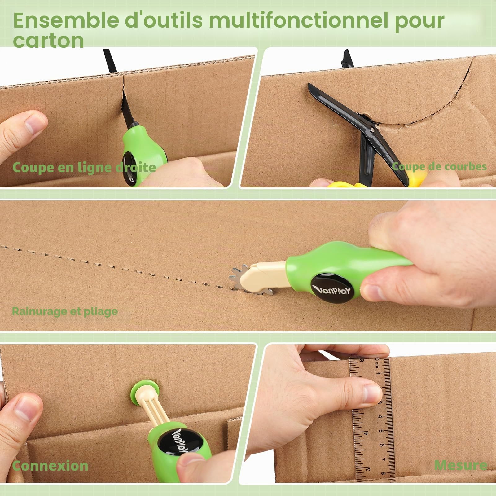 Jeu de Construction en Carton 158 Pièces - Kit Créatif DIY avec Cutter Sécurisé, Rouleau et Tournevis - Jouet Éducatif Cadeau pour Enfants de 5 6 7 8 9 Ans