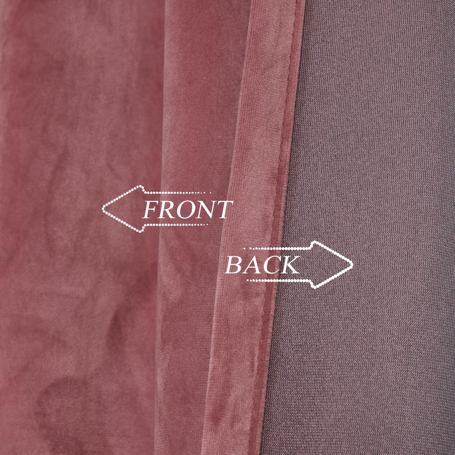 Roslynwood Dusty Rose Velvet Curtains 63 inches Long for Bedroom Super Soft Black Out Room Darkening Thermal Insulated Window Curtains for Living Room/Nursery Kids - Image 4
