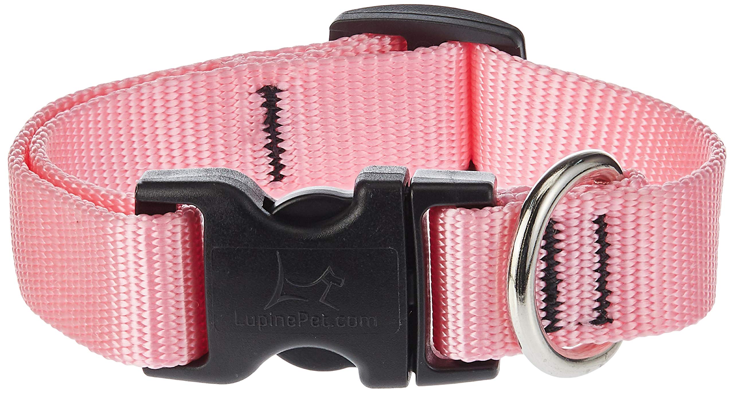 Hot Pink Nylon Dog Collar, Quick Release Snap On Buckle