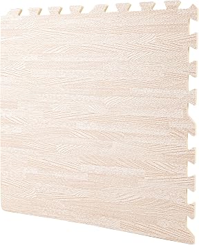 AngelcityCC 25 Pcs Premium EVA Wood Grain Interlocking Foam Floor Mats, Anti-Fatigue Flooring, 24 in x 24 in