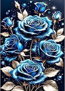 Kit DIY Diamant Kit Peinture Diamant 5D GDYEEH 30x40cm - Art Strass Vintage Fleurs, DIY Décoratif Pour Débutants Décoration Maison Adulte