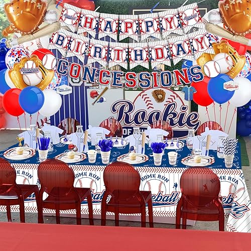 Miniatura 5 de 229 piezas de decoraciones de fiesta de béisbol platos de béisbol, servilletas, mantel, pancarta, tazas, globo de béisbol, calcomanías, adornos para