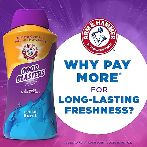 Miniatura 8 de ARM & HAMMER Odor Blasters - Potenciador de aroma en lavado, aroma fresco para lavandería, 45 onzas