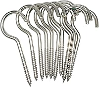 Vista 8 de Axe Sickle Gancho de tornillo grande resistente de 3 pulgadas Gancho de techo Gancho de taza de plata 20 piezas
