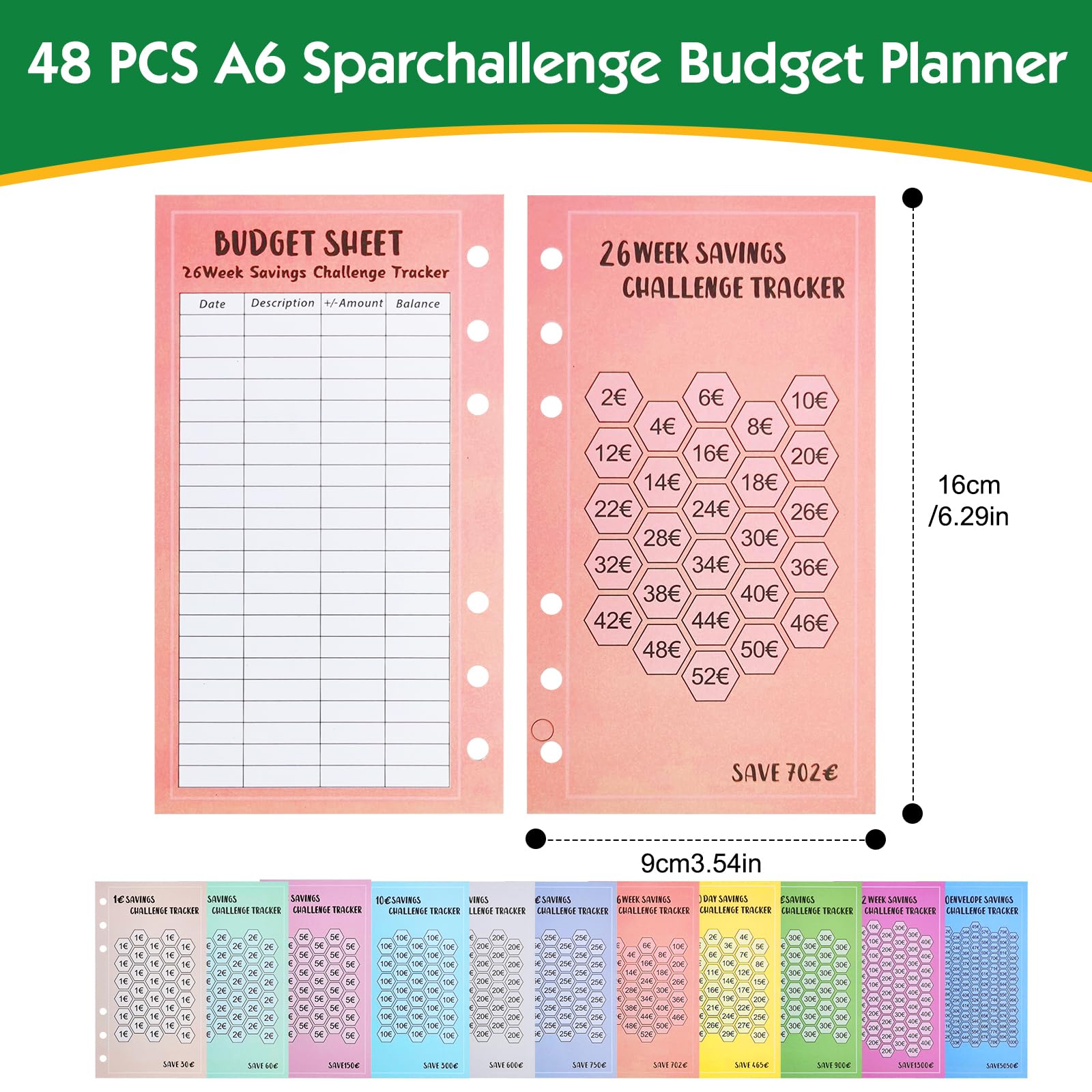 Spar-Challenge-Blätter, Budget-Ordner, Geld-Organi Produktbild-Vorschau 4