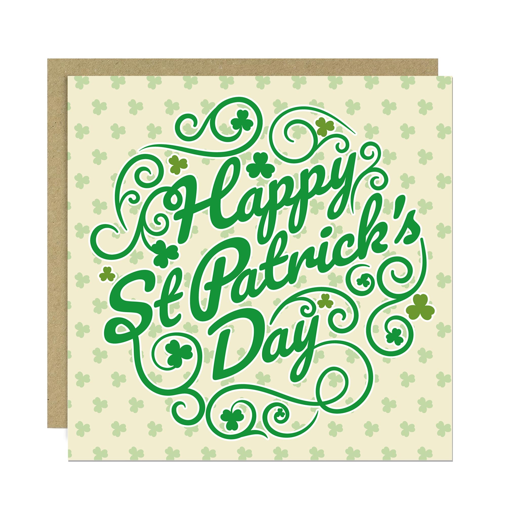 RED OCEAN St Patricks Day Card - Happy St Patrick’s Day - Irish Day Cards with Shamrock for Mum Dad Auntie Uncle Friend Nanny Grandad Brother Sister, 145mm x 145mm St Paddys Day Greeting Cards