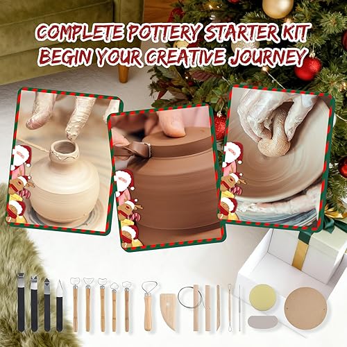 Miniatura 5 de Huanyu Máquina de rueda de cerámica, sistema de murciélagos de 12 pulgadas manual y control de pedal de pie, máquina formadora de ruedas de cerámica