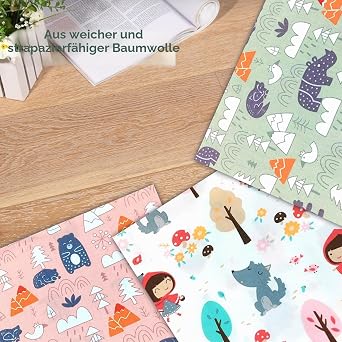 Cotton Fabric Patchwork Fabrics 8 Pieces 50 x 50 cm Patchwork Fabric Package Multicoloured Cotton Fabric Patchwork Fabrics for Sewing Scrapbooking & DIY Crafts (Cartoon)