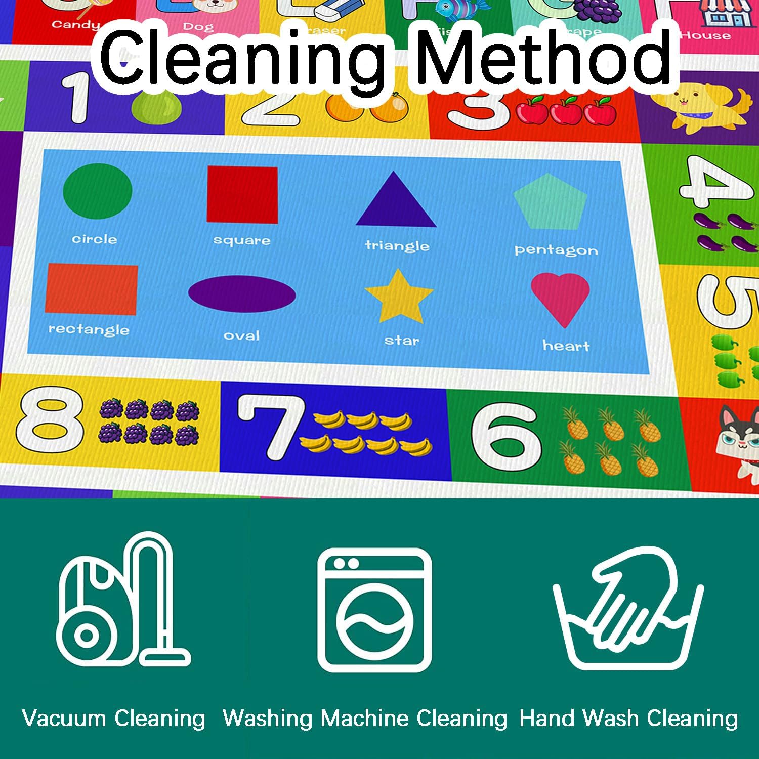 ABC Kids Alphabet Rug - Vibrant Colorful Bright Colors - for Kids Room/Bedroom/Classroom/Playroom Area Rug (A, 80X120CM)