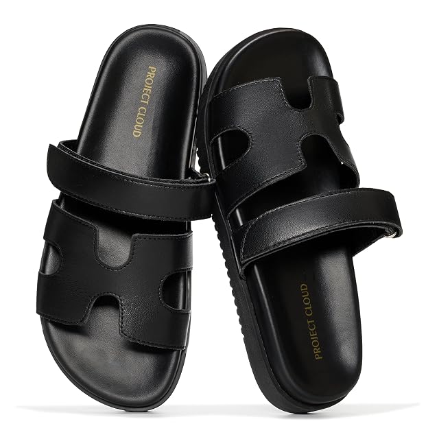 Project Cloud 100 Genuine Leather Sandals for Women Footwear - Stylish Womens Sandals with Plush Soft Insole -