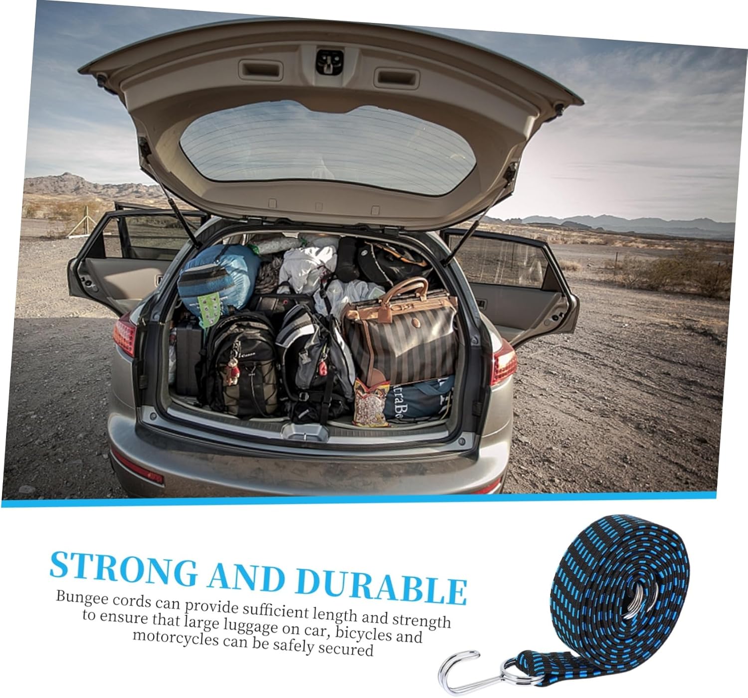 SOIMISS 4pcs Adjustable Elastic Rope with Hooks Luggage Binding Straps for Cars Motorcycles and Camping Gear Durable and Wear-Resistant Cargo Straps for