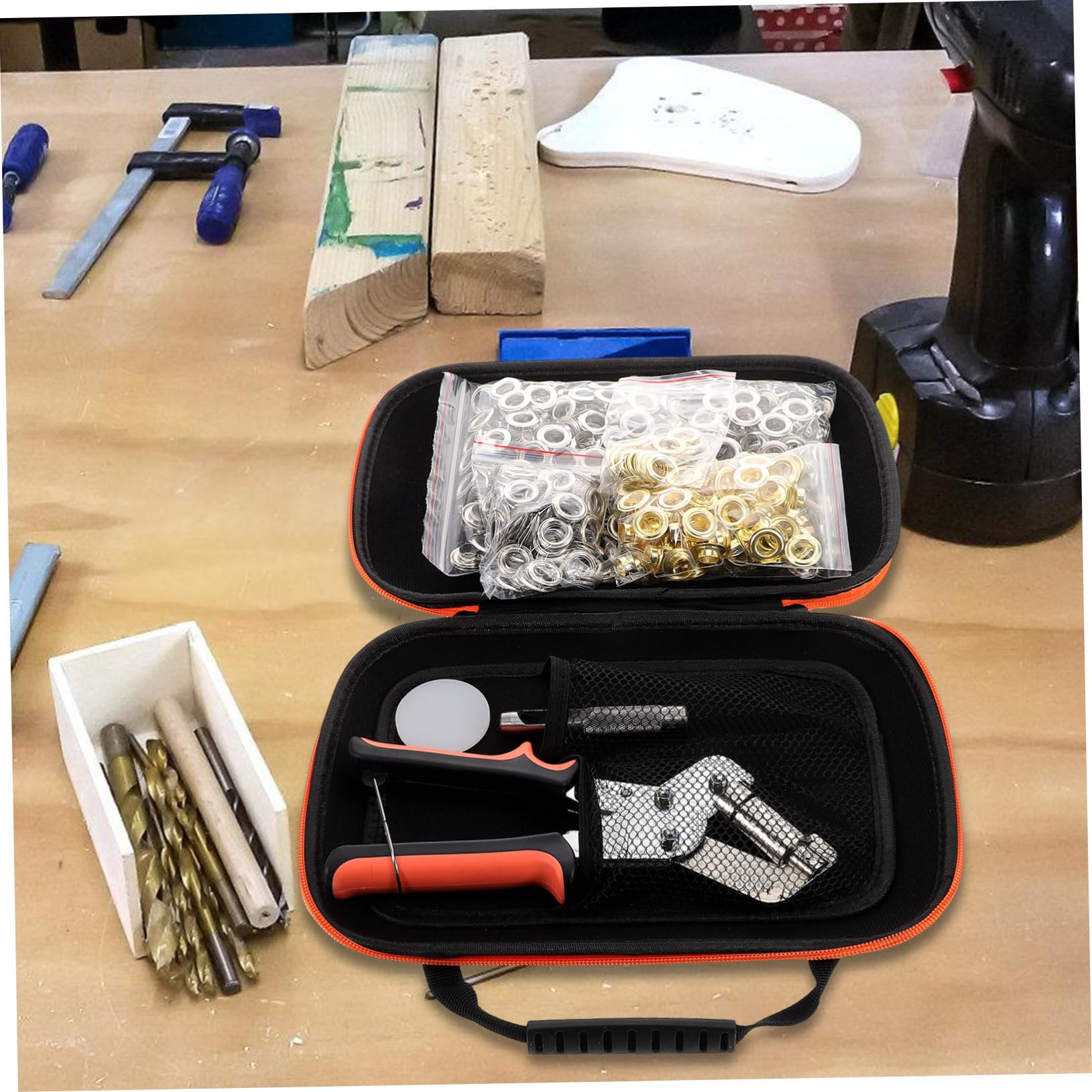1 Juego Kit de Herramientas para Ojales Metálicos con Alicates y Accesorios Ojales de Plateados para Proyectos de Manualidades y Exhibiciones