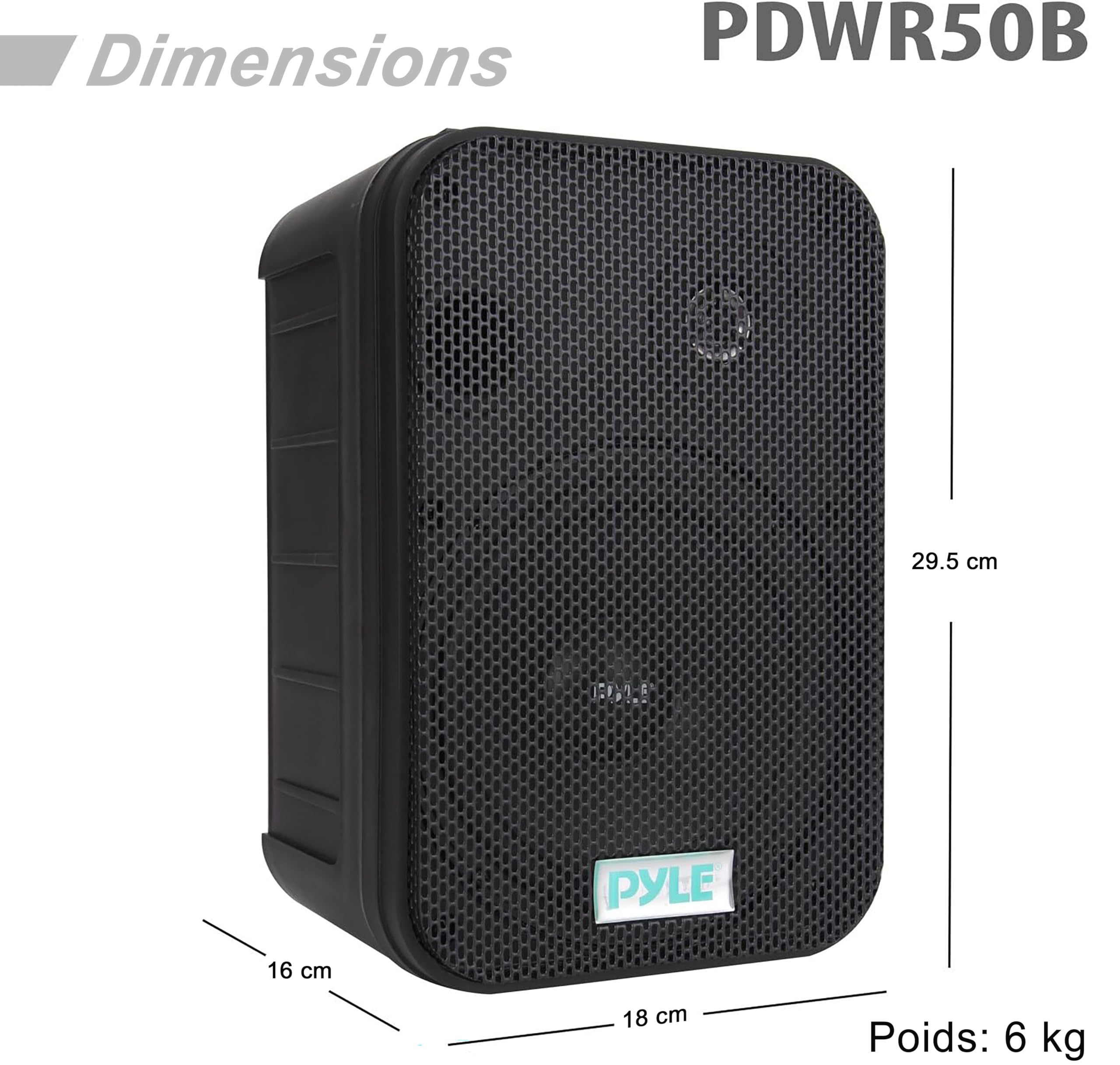 Pyle Home Enceinte d’Extérieur 500W, Paire d’Enceintes Imperméables, Haut Parleur étanche Montée au Mur et Plafond, Montage Universel, Utilisation dans la Piscine, Patio, l'Intérieur