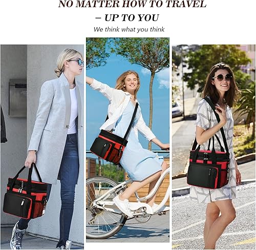 Miniatura 7 de Lonchera para hombres y mujeres, lonchera aislada para adultos con abridor de botellas, bolsa enfriadora doble expandible para el trabajo, picnic,