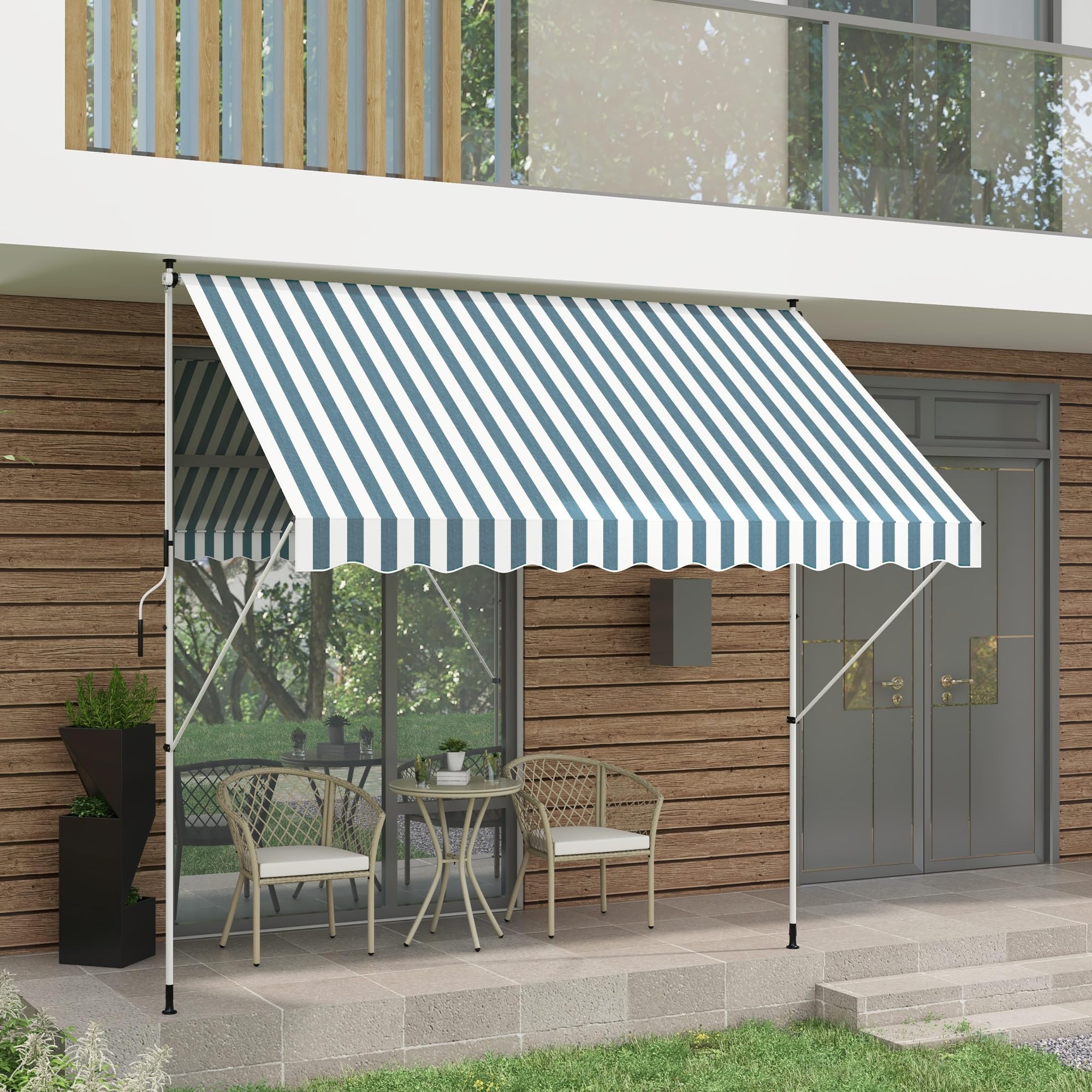 Outsunny Fioriera da Esterno con 3 Aree Coltivazione Nero 30x30x100 cm | Fori di Drenaggio, Vaso Fioriera in Metallo