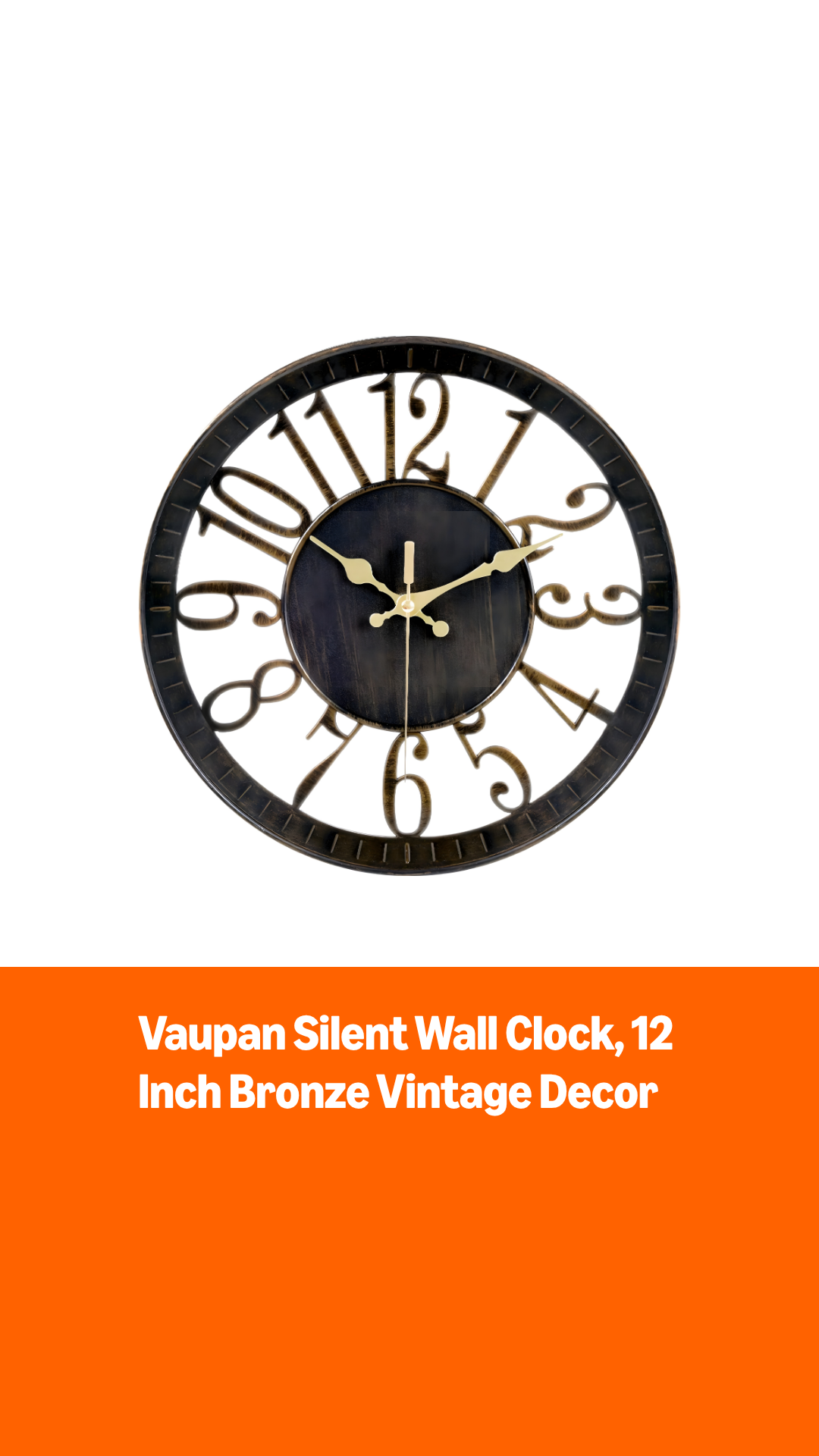Reloj de pared vintage silencioso 12 pulgadas analógico miniatura 7