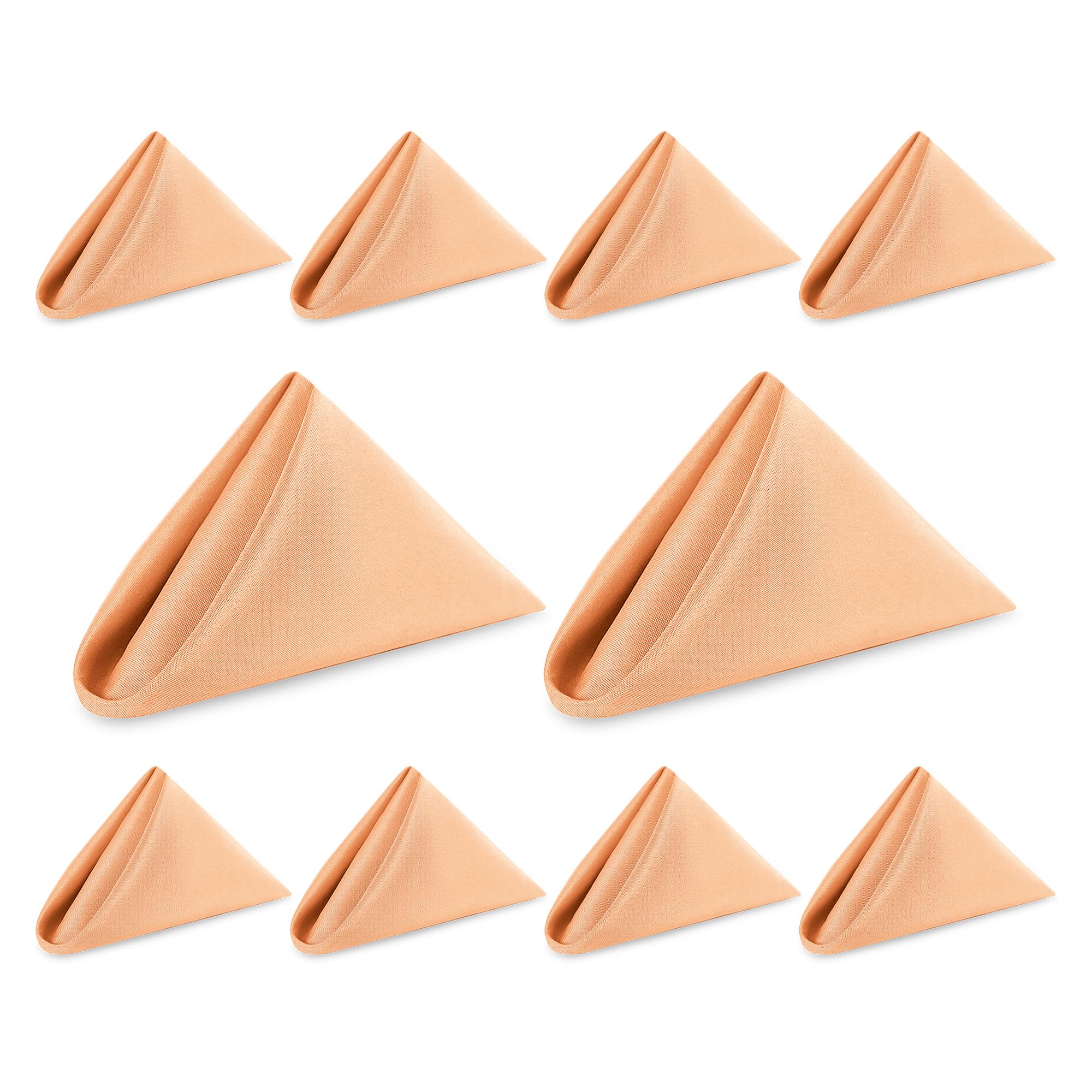 WedDecor Reusable 50cm x 50cm Fabric Peach Dinner Napkins – Polyester Table Napkins with Hemmed Edges, Easy-Care, Washable for Weddings, Banquets, Parties & Home Use, 10pcs — image 1